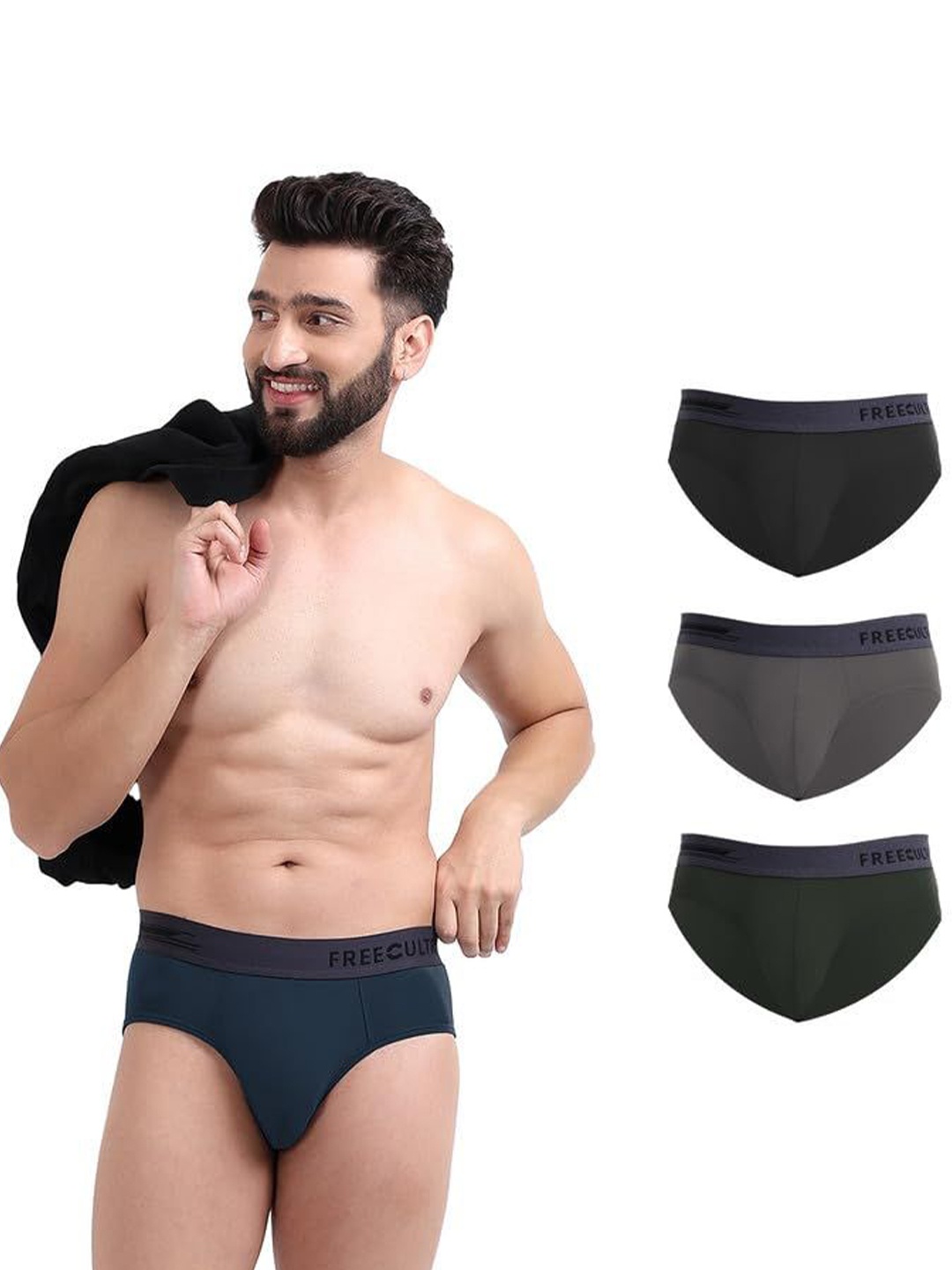 

FREECULTR Pack Of 4 Basic Briefs FCPXTBPBPOBSEGSGS, Black