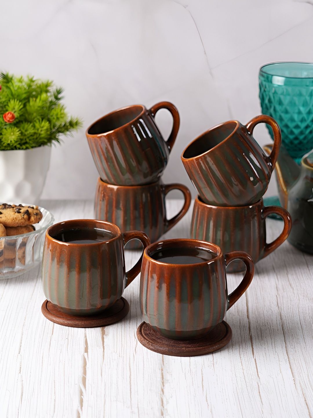 

CDI Brown 6 Pieces Glossy Ceramic Cups