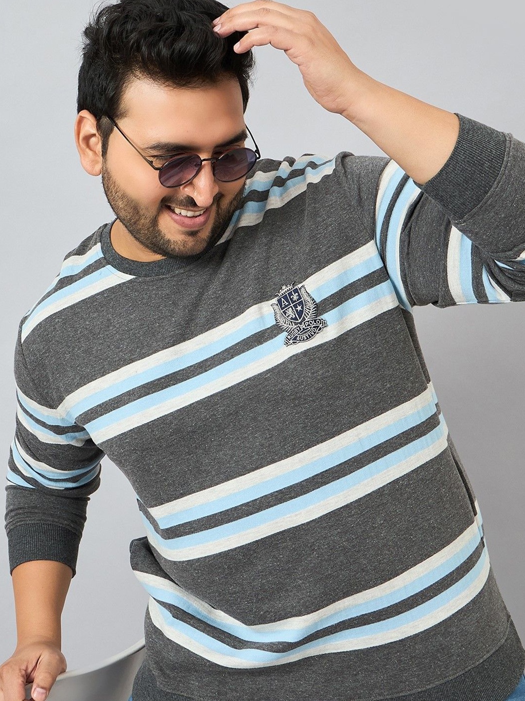 

AUSTIVO Men Striped Sweatshirt, Multi