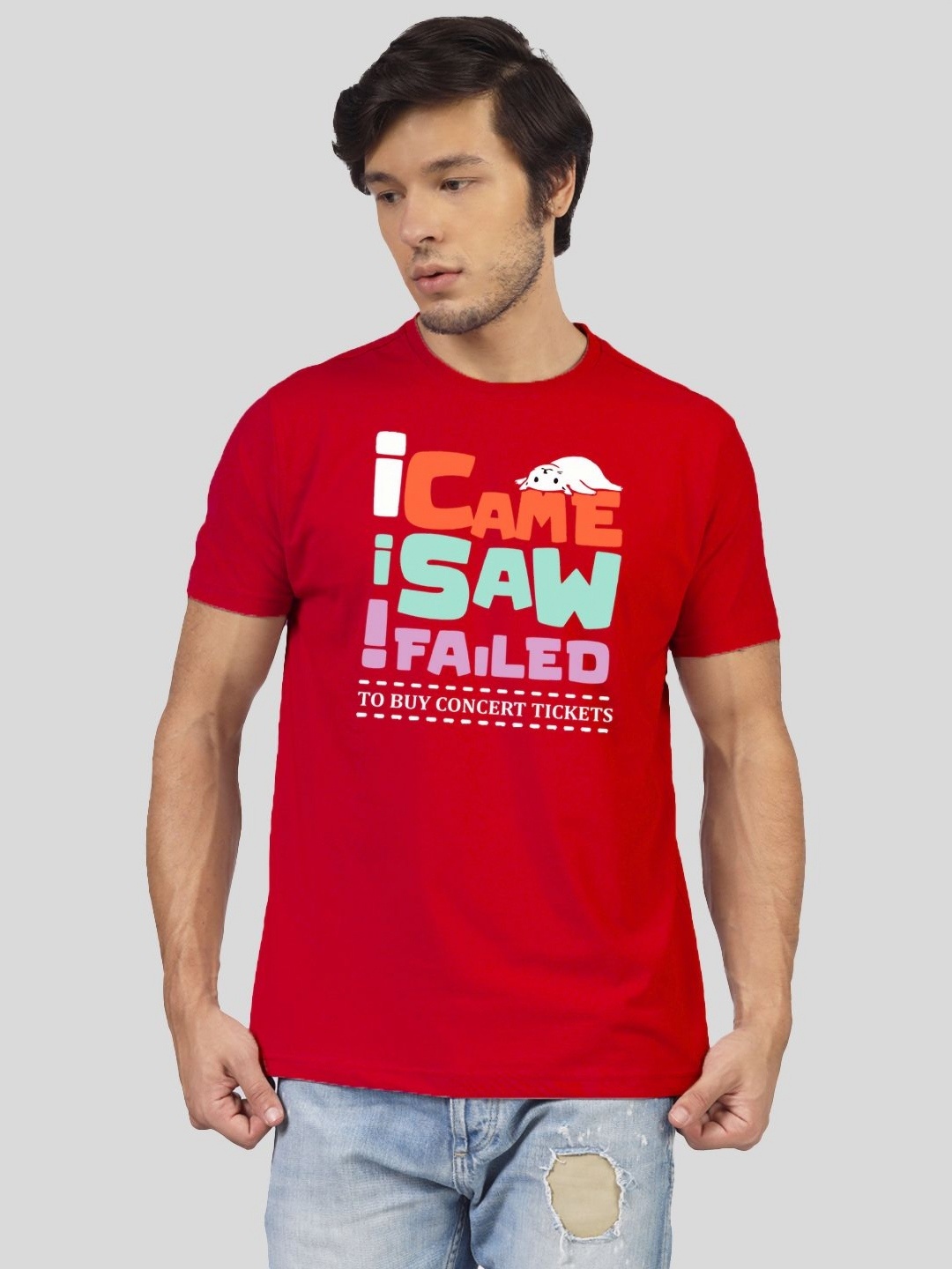 

Greylongg Men Printed Pockets T-shirt, Red