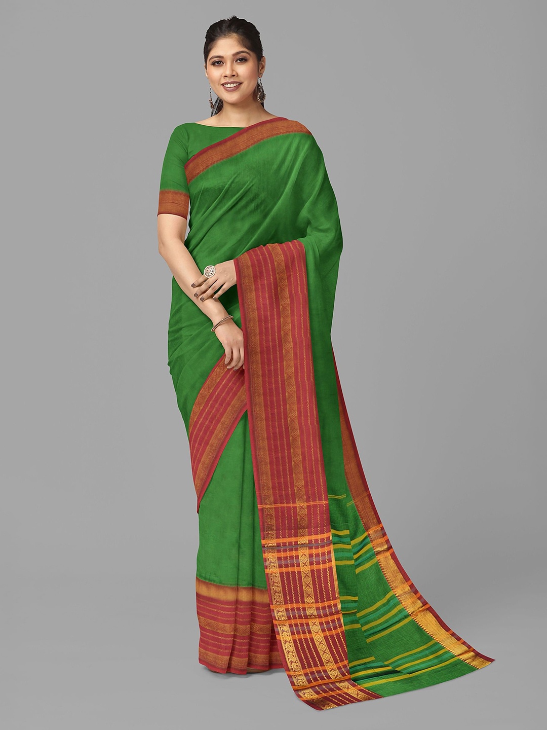 

The Chennai Silks Woven Design Sambalpuri Saree, Green