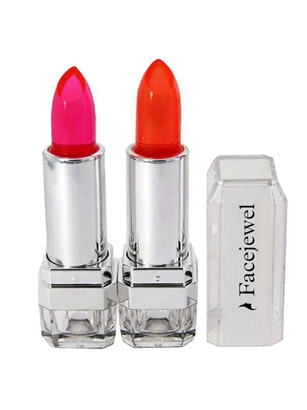 

Facejewel Set Of 2 Color Changing Gel Lipstick - 3.5 g Each - Orange - Pink