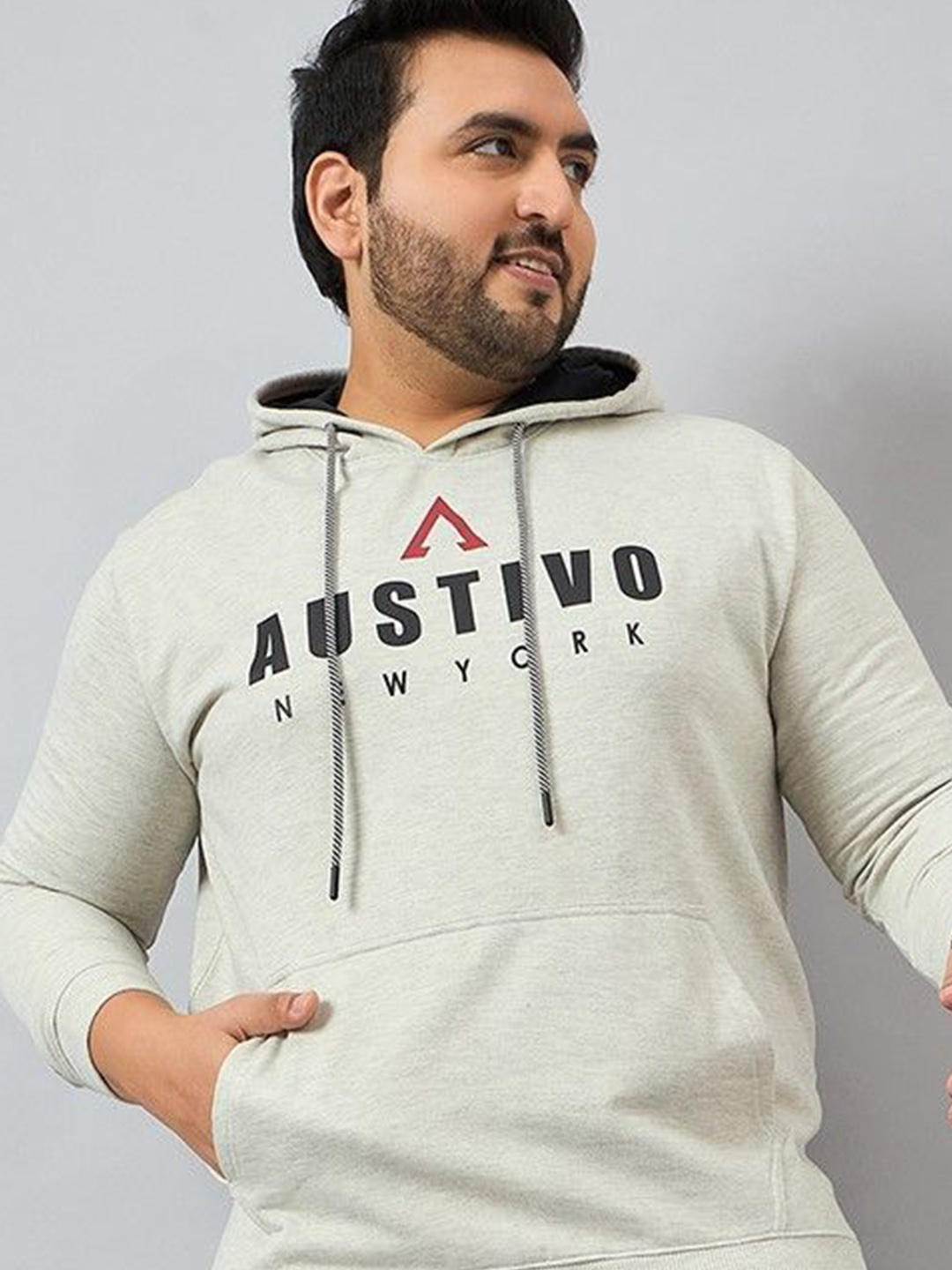 

AUSTIVO Men Typography Printed Sweatshirt, Grey