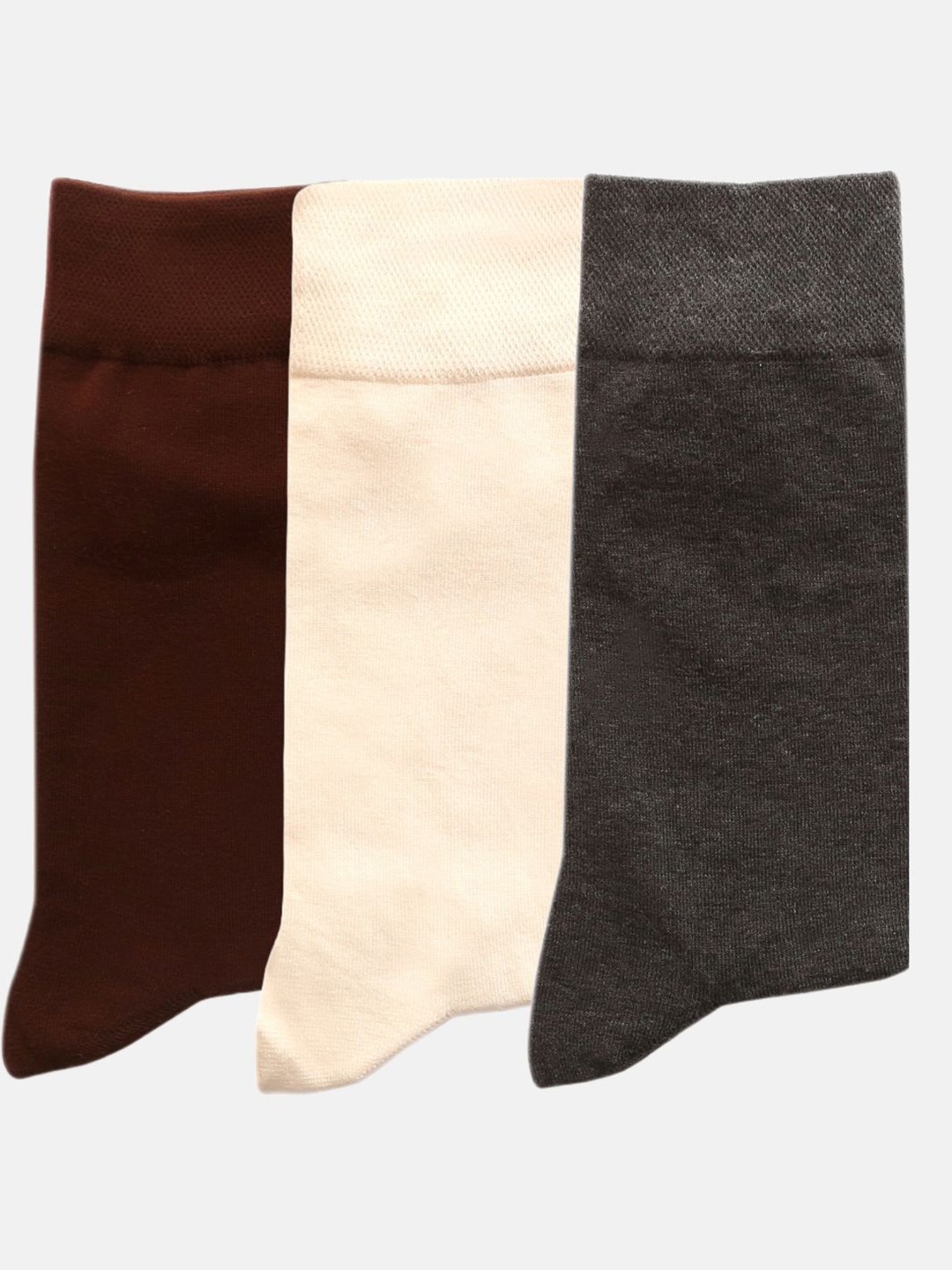 

N2S NEXT2SKIN Men Pack of 3 Cotton Crew Length Seamless Socks, Cream