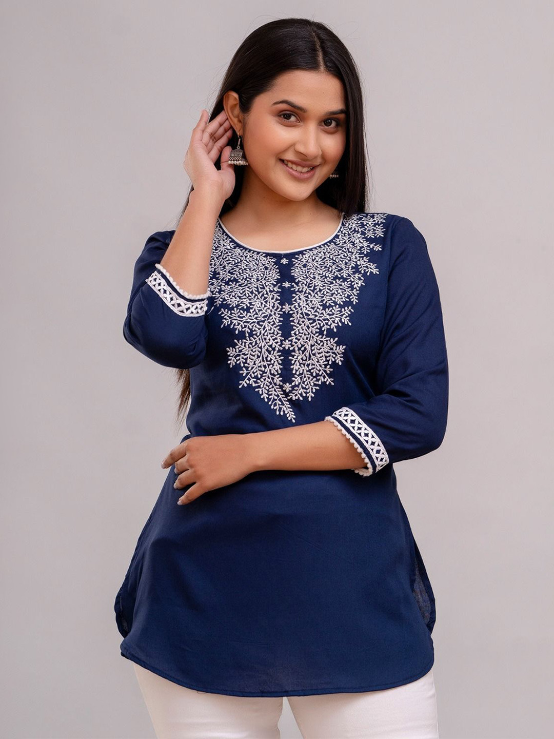 

ANNU PARIDHAN womens ethnic Top, Blue