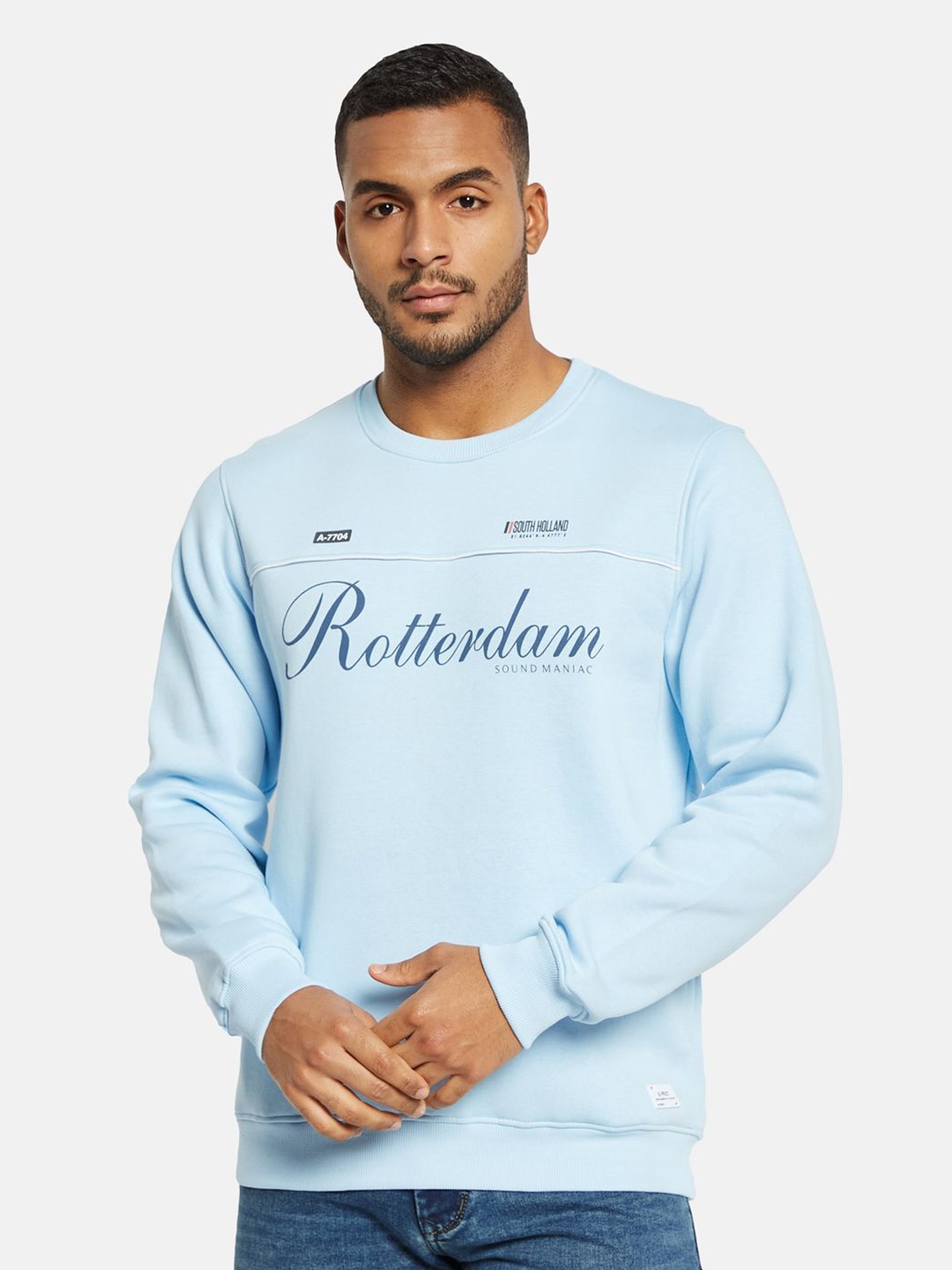 

Octave Men Printed Pullover Sweatshirt, Blue