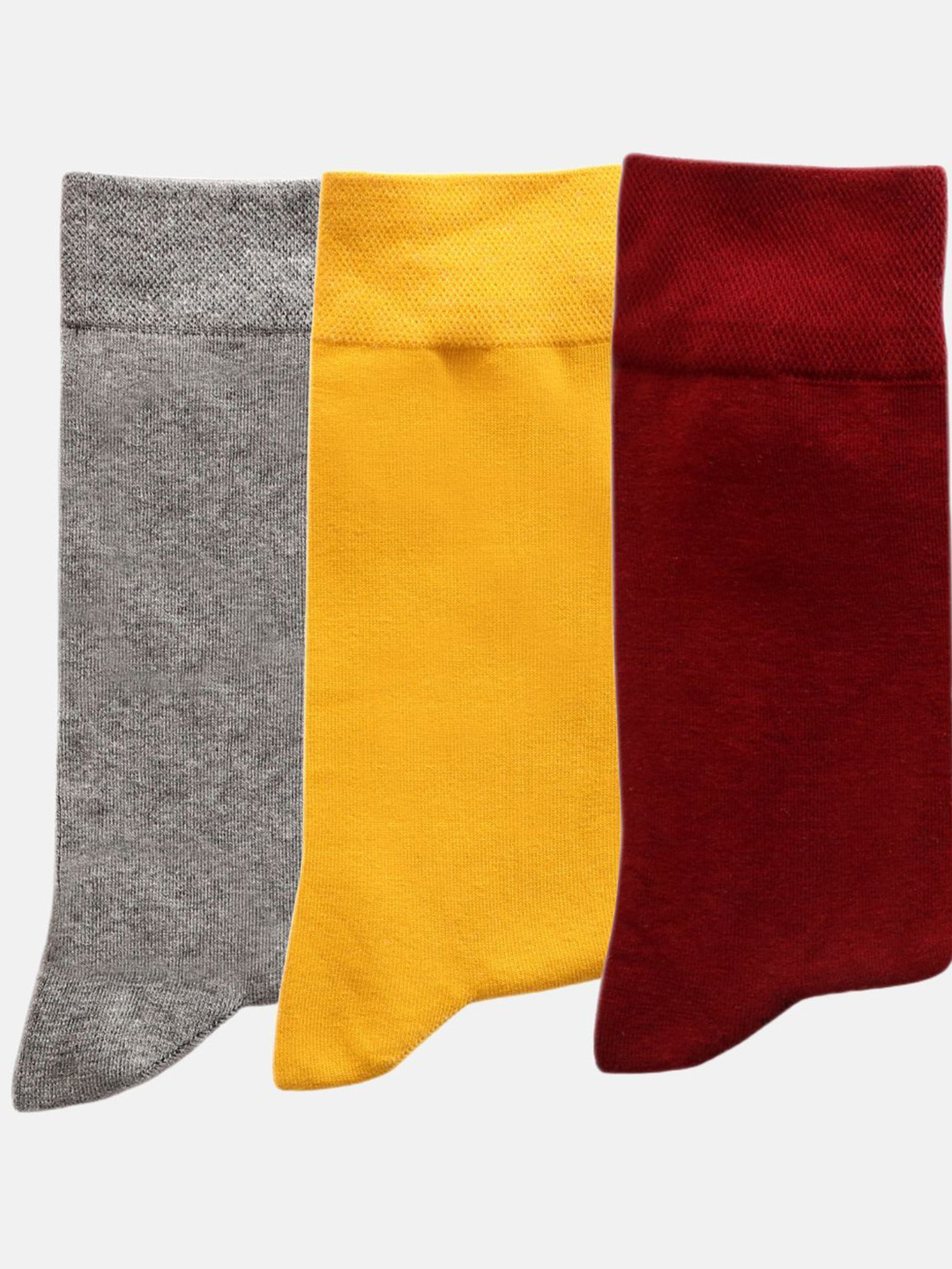 

N2S NEXT2SKIN Men Pack Of 3 Seamless Calf-Length Socks, Yellow