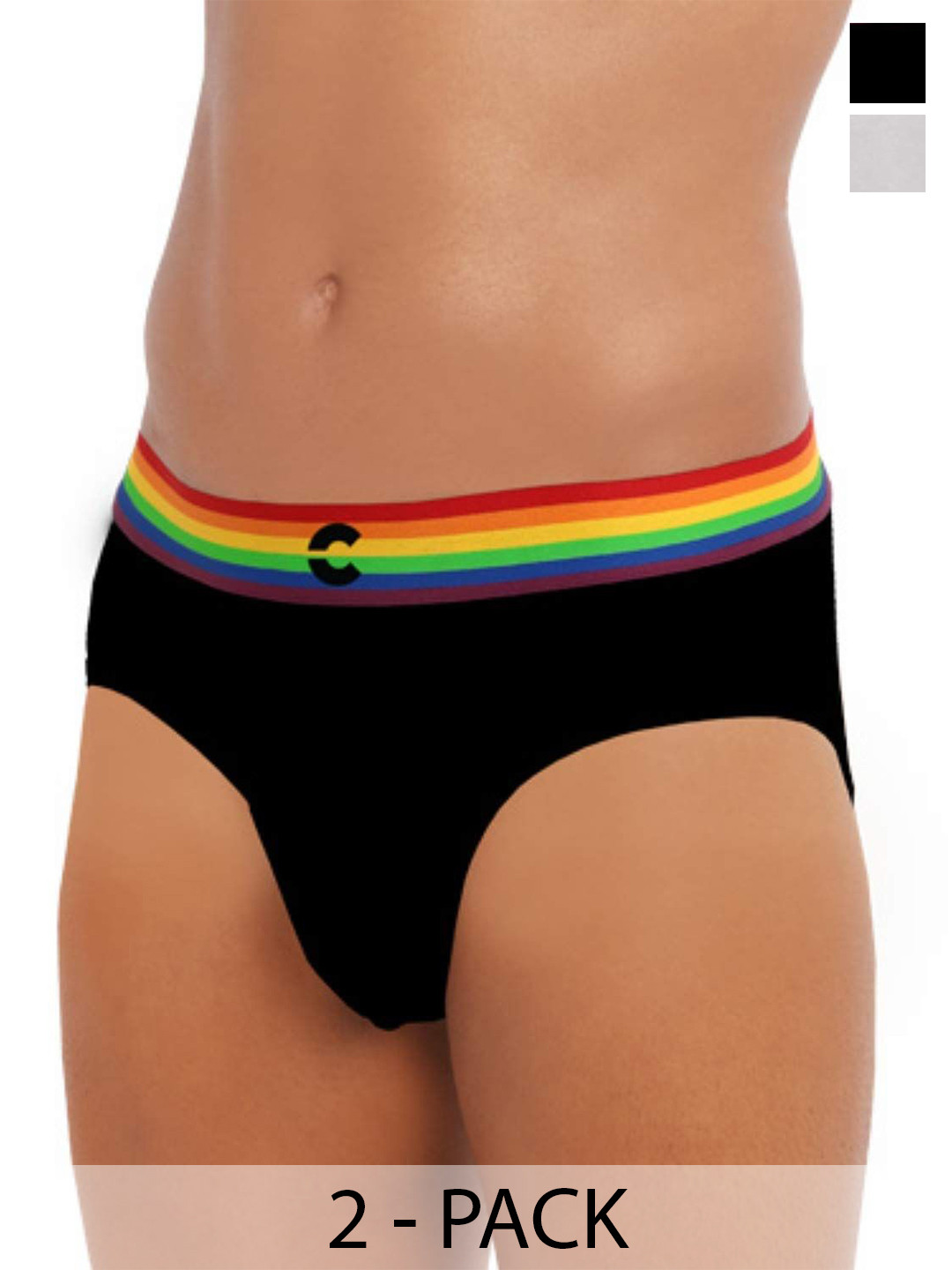 

FREECULTR Pack Of 2 Modal Basic Briefs, Black