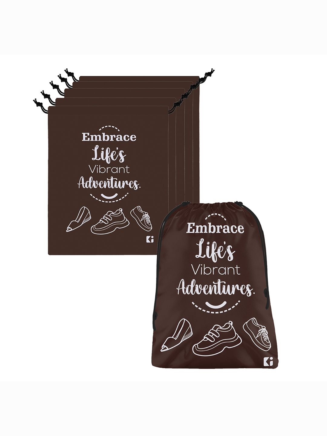 

Kuber Industries Brown & White 6 Pieces Shoes Organisers