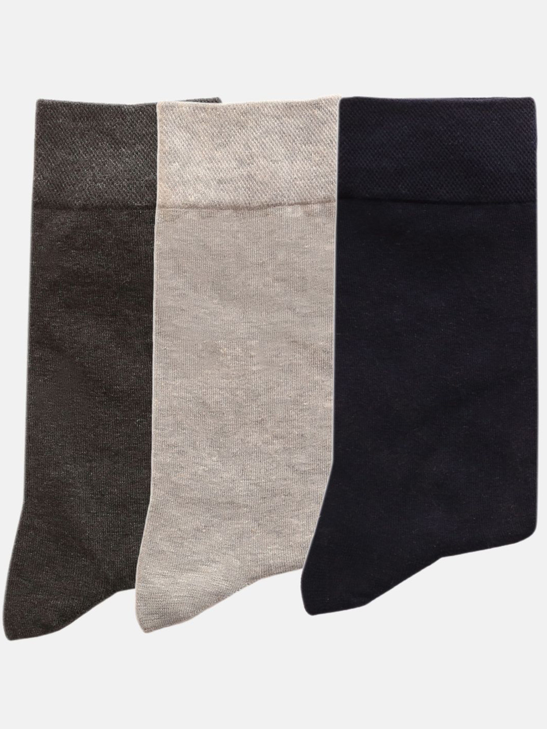 

N2S NEXT2SKIN Men Pack Of 3 Calf-Length Socks, Grey melange