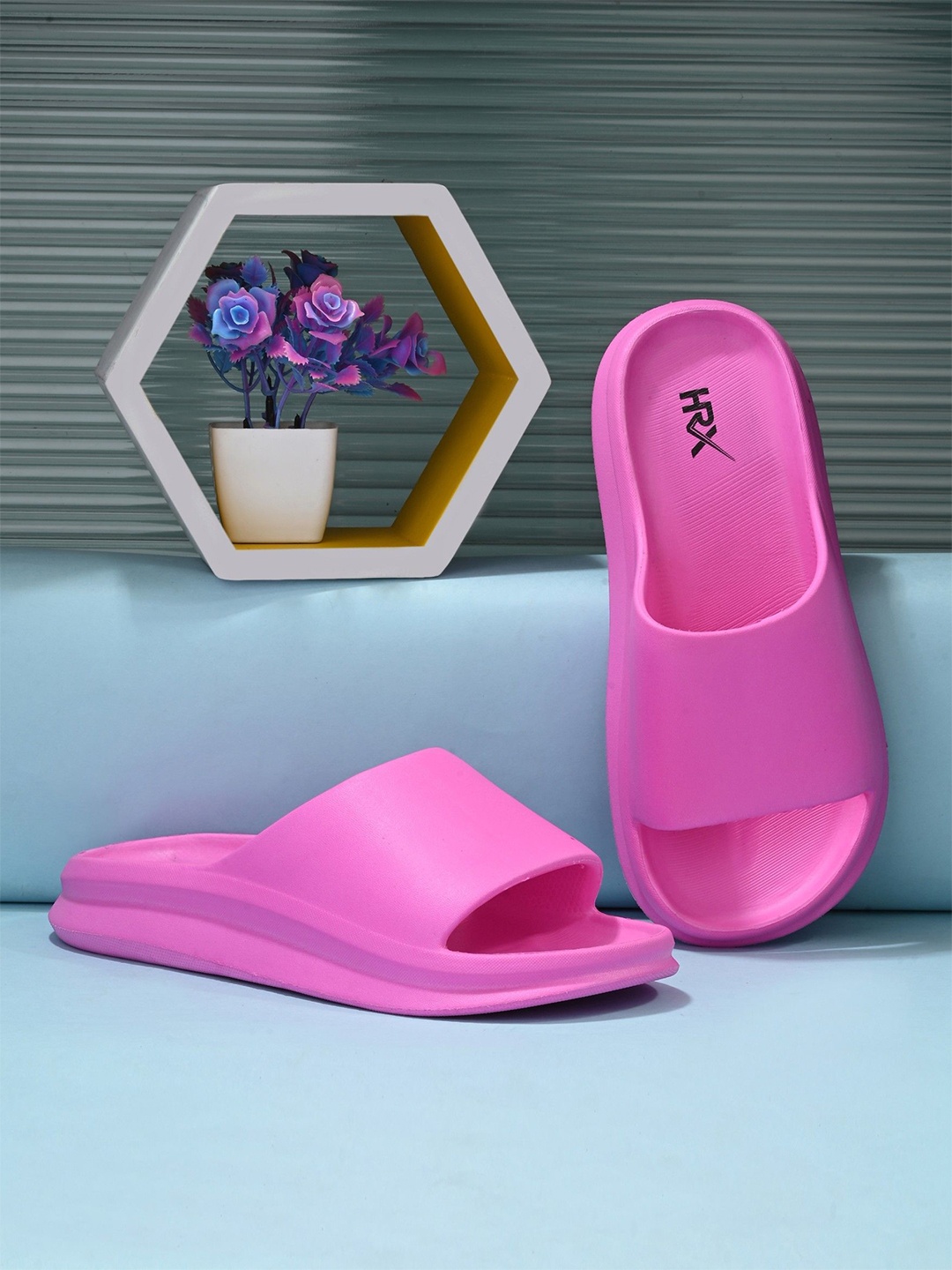 

HRX by Hrithik Roshan Women Rubber Sliders, Pink