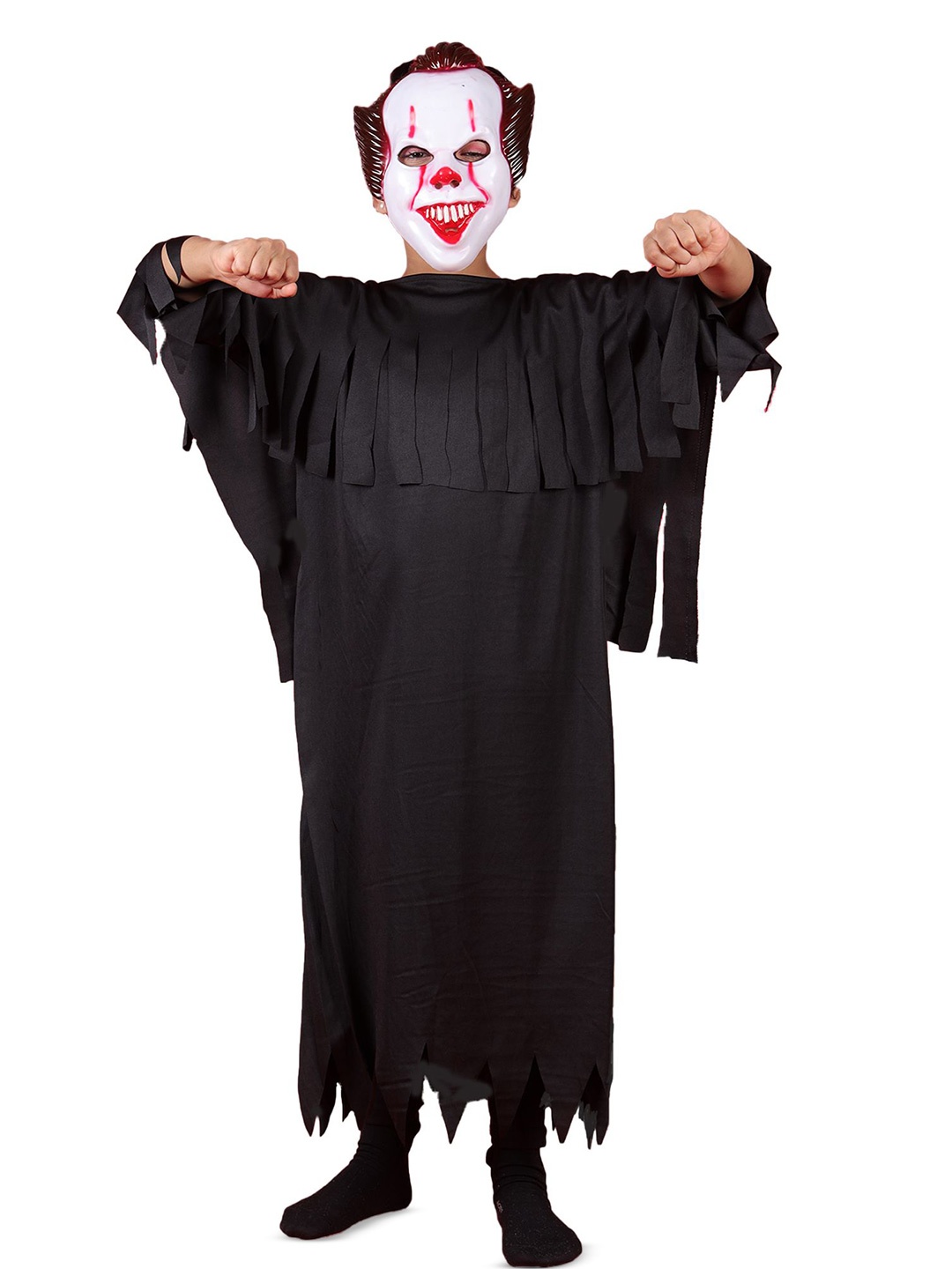 

itsmycostume Halloween Theme Full Sleeves Ghost Costume Set, Black