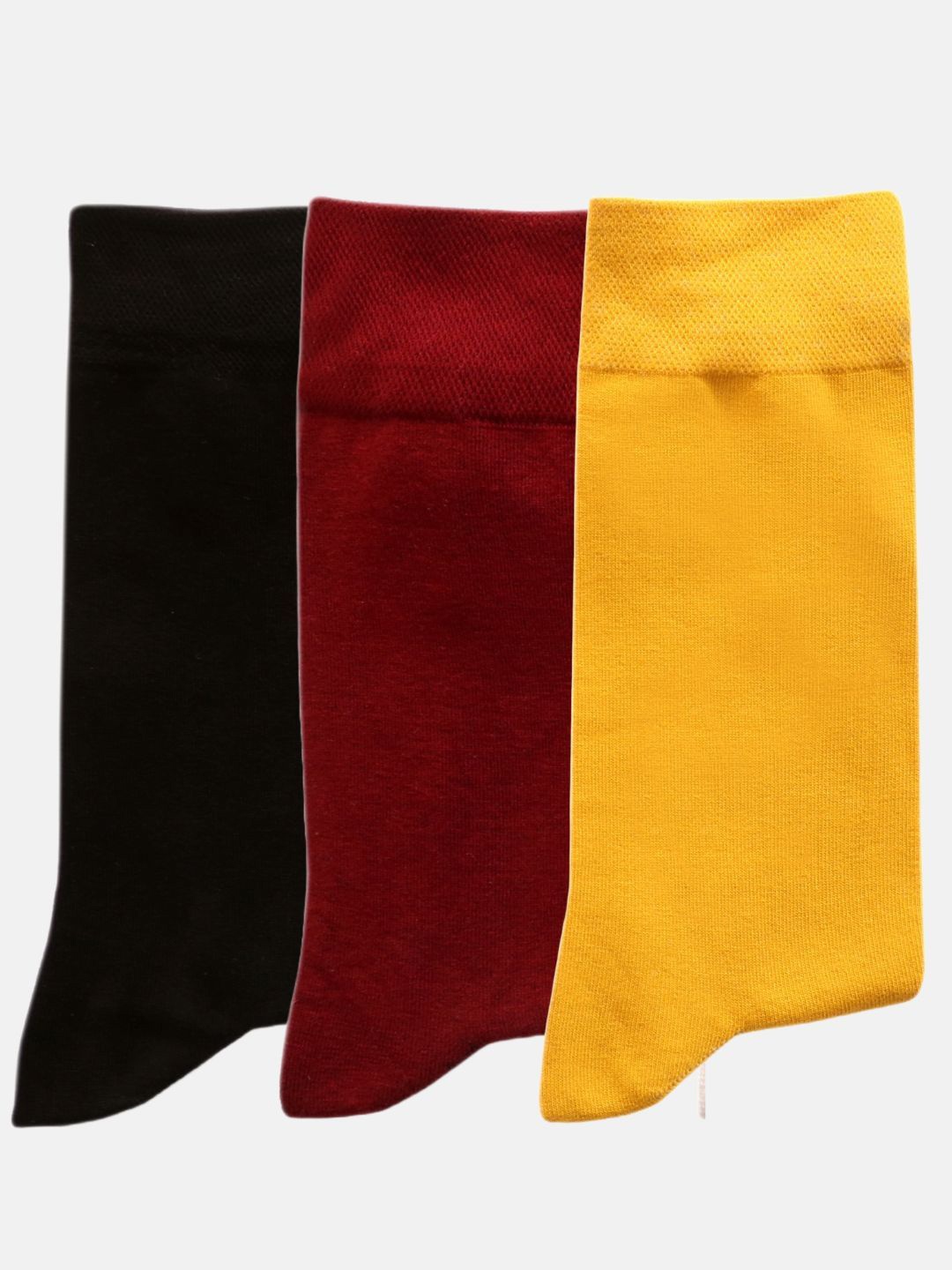 

N2S NEXT2SKIN Men Pack Of 3 Cotton Seamless Calf-Length Formal Socks, Yellow