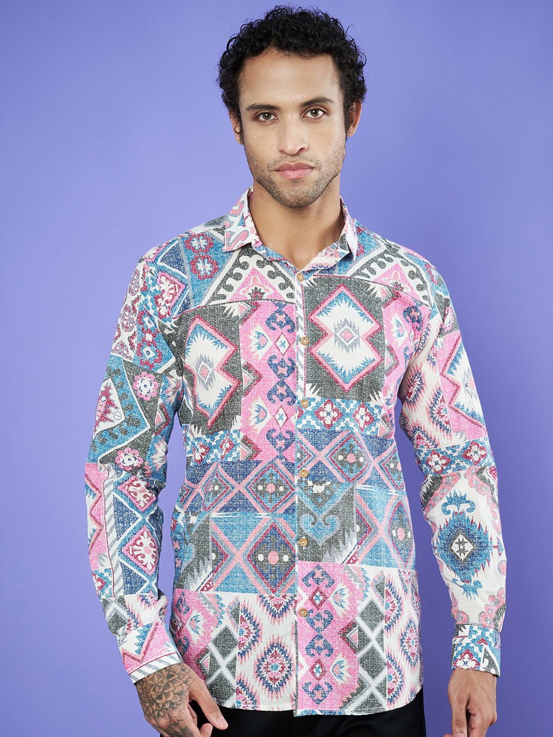

KALINI Men Premium Opaque Printed Casual Shirt, Multi