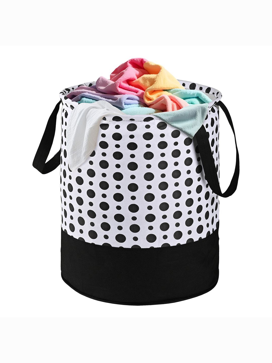 

Kuber Industries Black & White Printed Foldable Laundry Bag 45 L