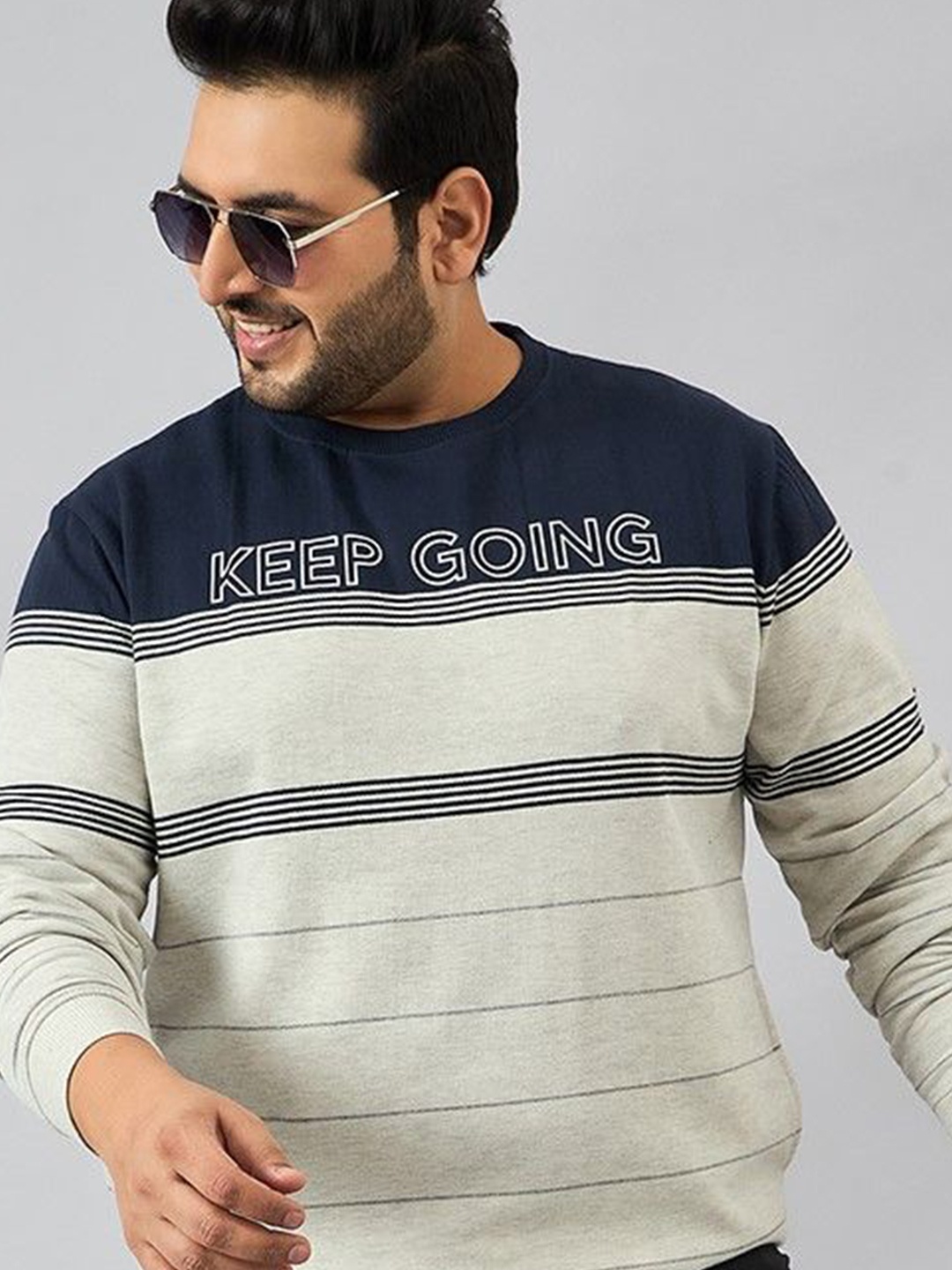 

AUSTIVO Men Round Neck Casual Sweatshirt, Off white