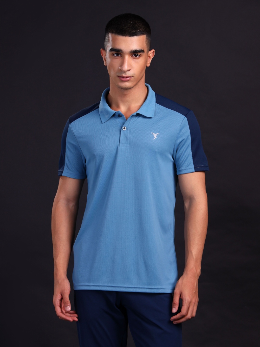

Technosport Men Colourblocked Polo Collar UPF50 T-shirt, Blue