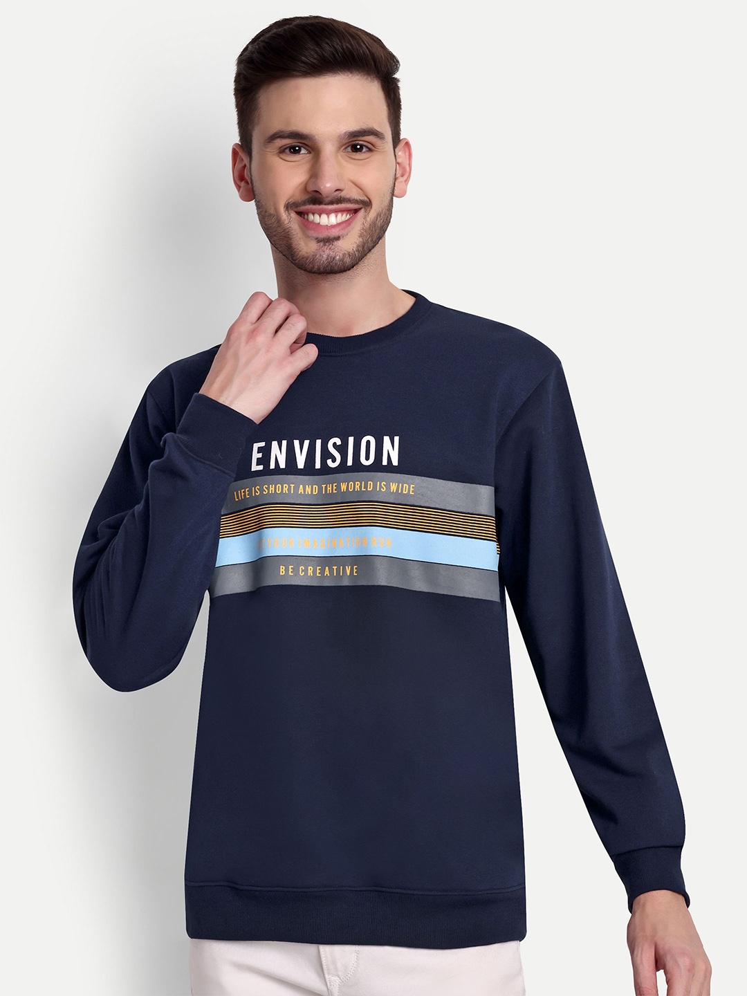 

ZEFFIT Men Printed Sweatshirt, Navy blue
