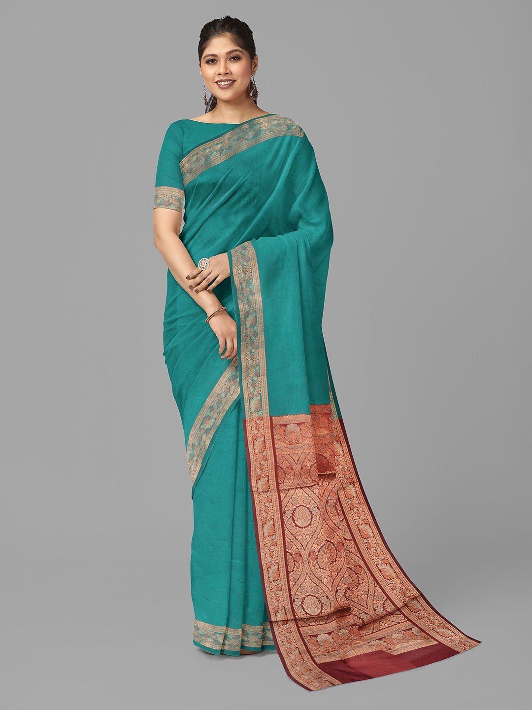 

The Chennai Silks Fusion Kanjeevaram Saree, Green