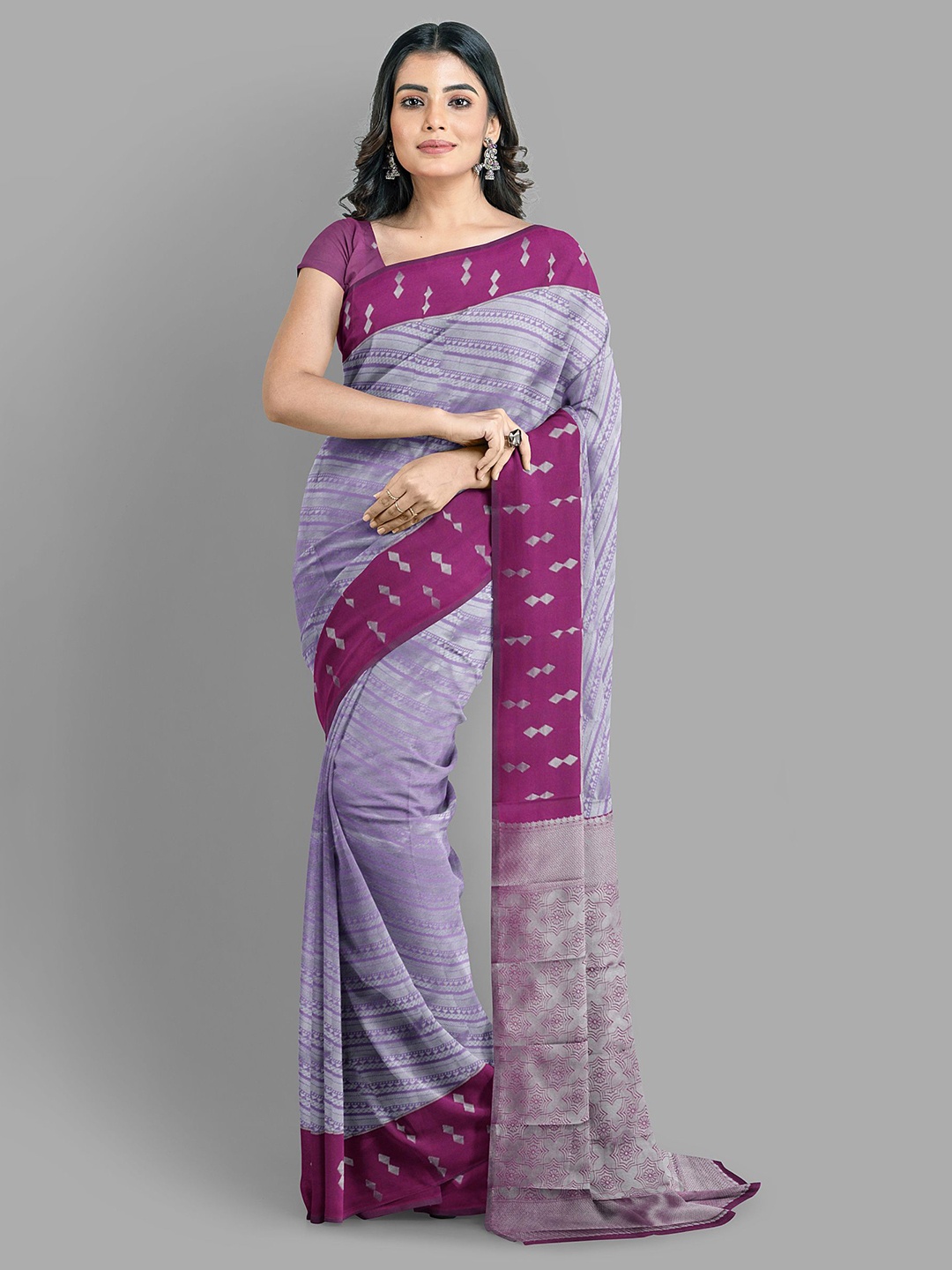 

The Chennai Silks Woven Design Zari Art Silk Banarasi Saree, Lavender