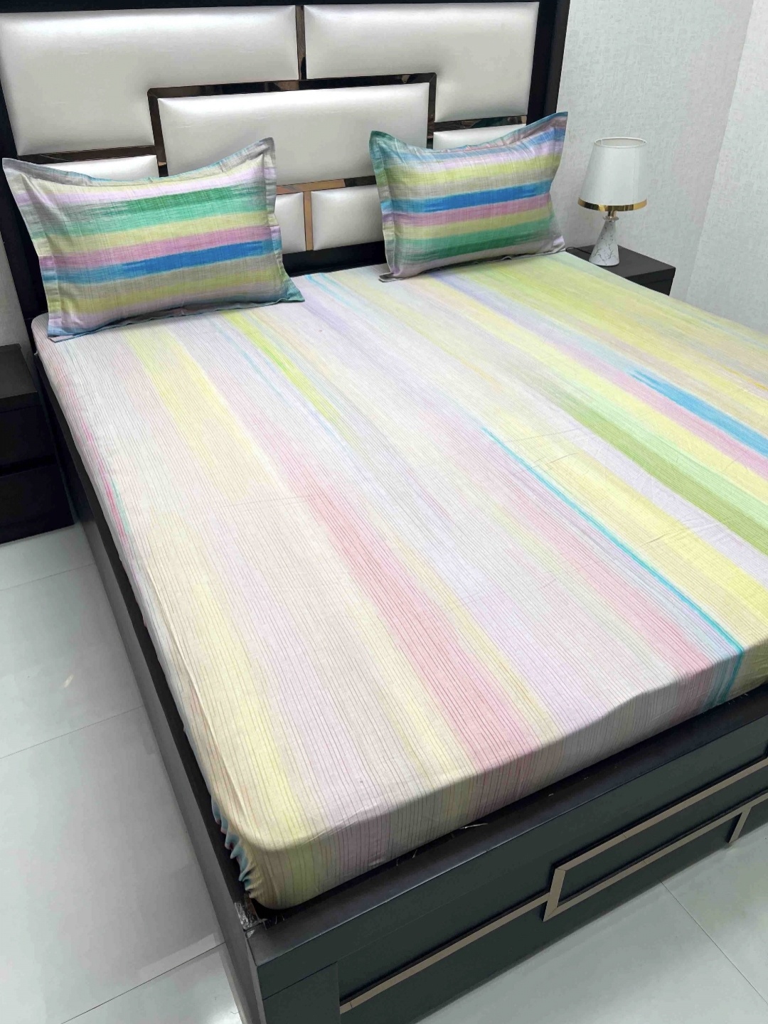 

Pure Decor Cotton King Size Double Bedsheet With 2 Pillow Covers 2.74m X 2.74m, Pink