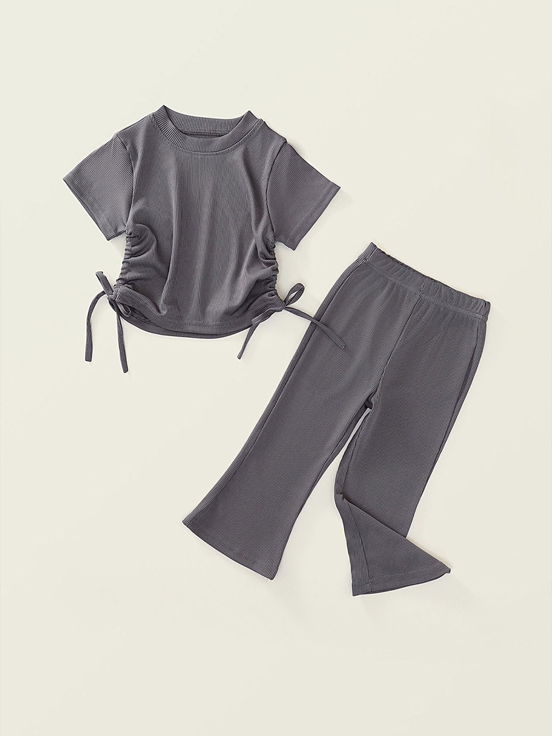 

LULU & SKY Girls T-shirt with Trousers, Grey