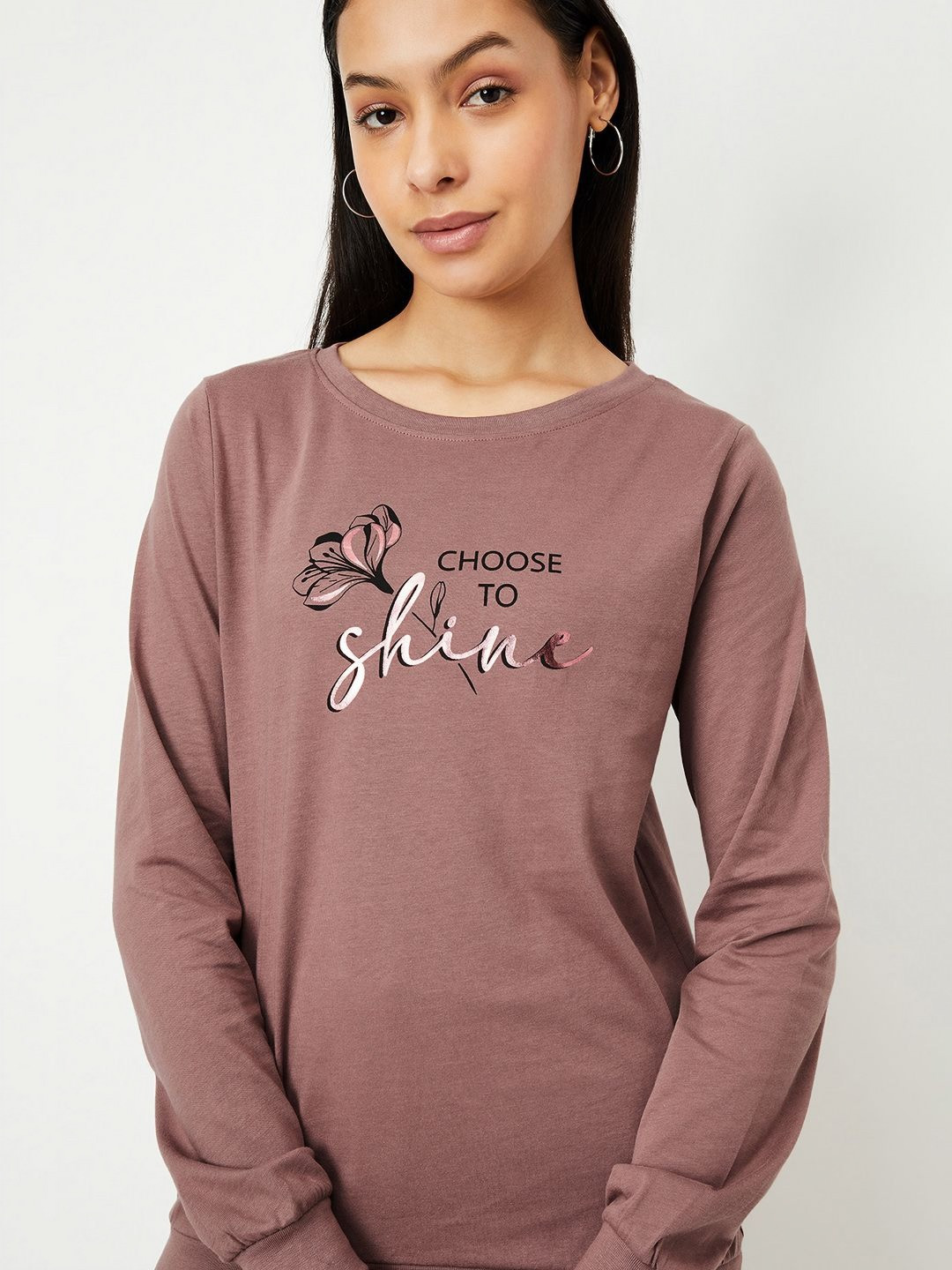 

max Women Drop-Shoulder Sleeves T-shirt, Pink