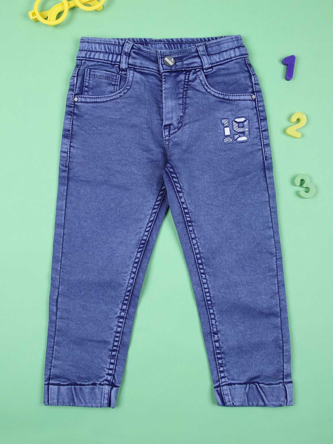 

V-Mart Boys Cotton Regular Fit Low Distress Stretchable Jeans, Blue