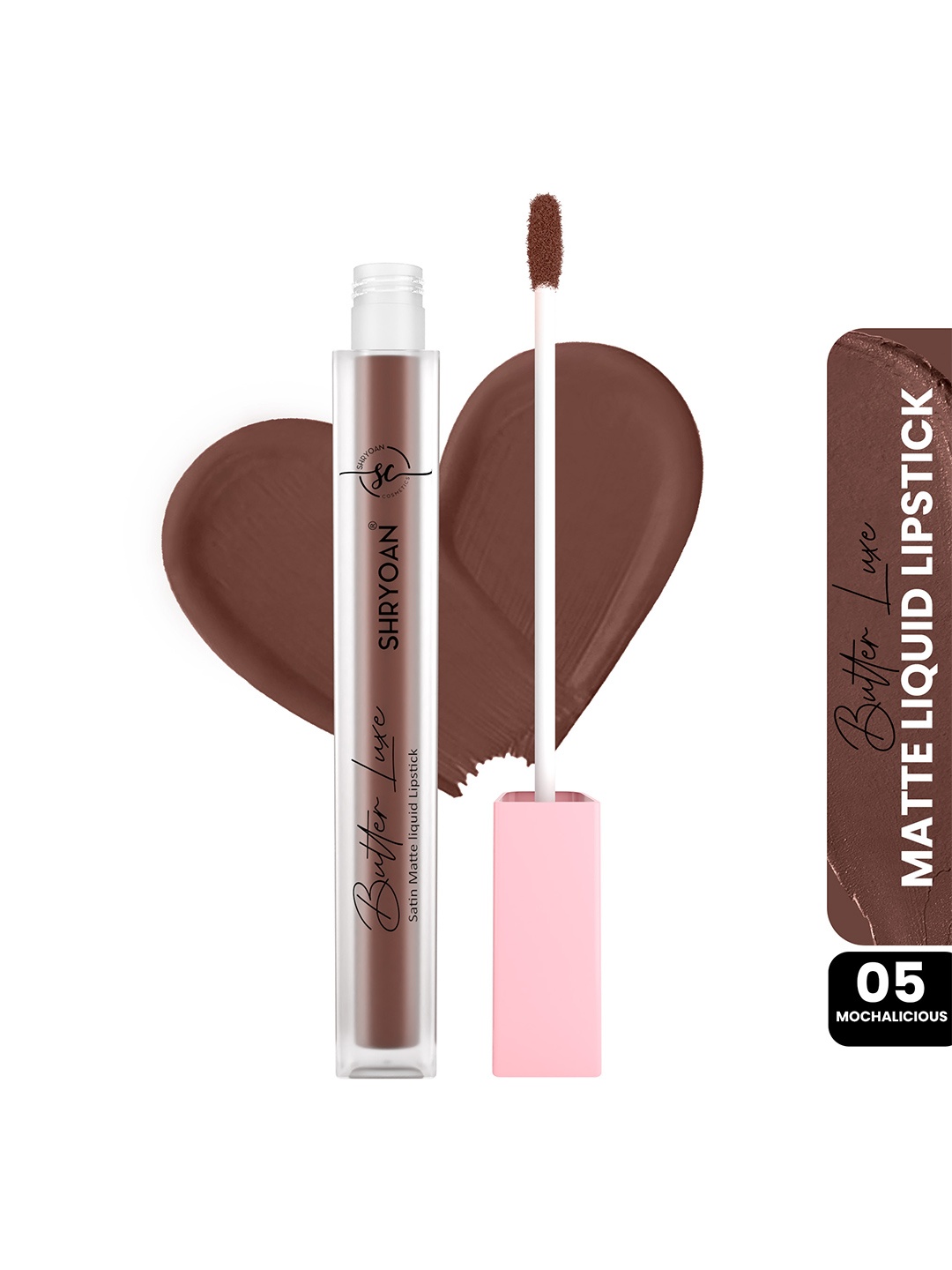 

SHRYOAN Butter Luxe Satin Matte Liquid Lipstick-6ml-Mochalicious, Camel brown