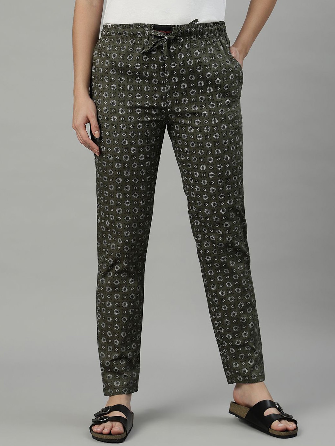 

FLAMBOYANT Women Printed Lounge Pants Pyjama, Green