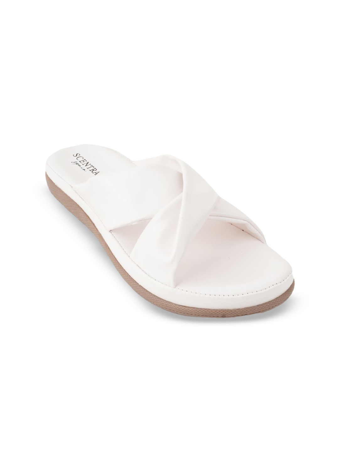 

SCENTRA Women Open Toe Flats, White