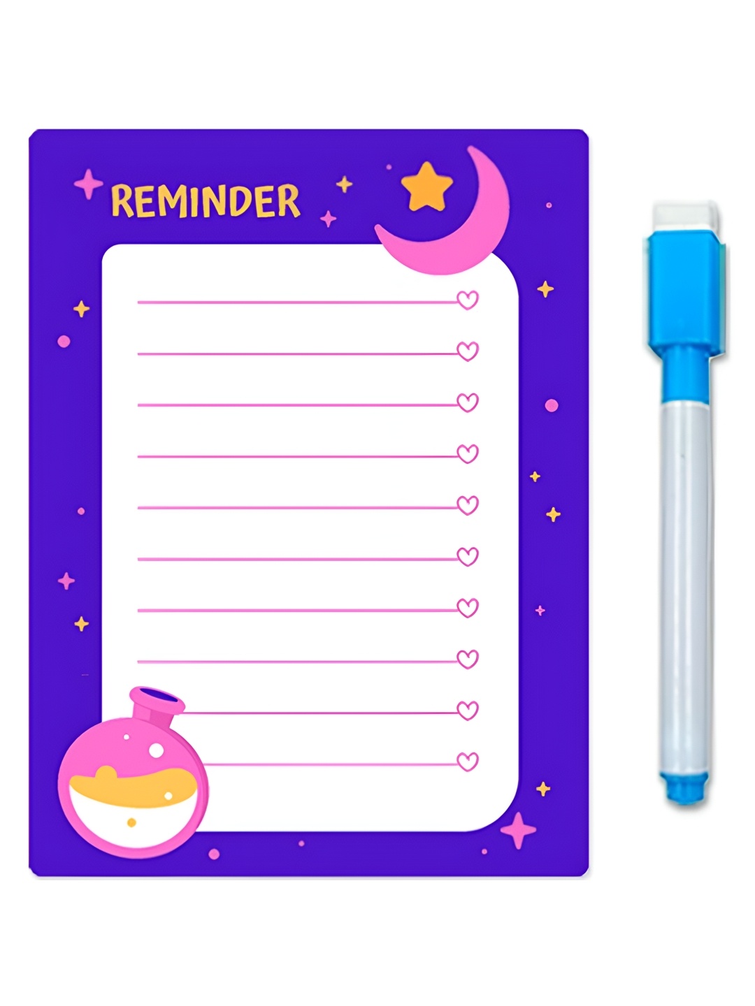 

CVANU White & Purple Printed Paper Fridge Magnetic Sticker