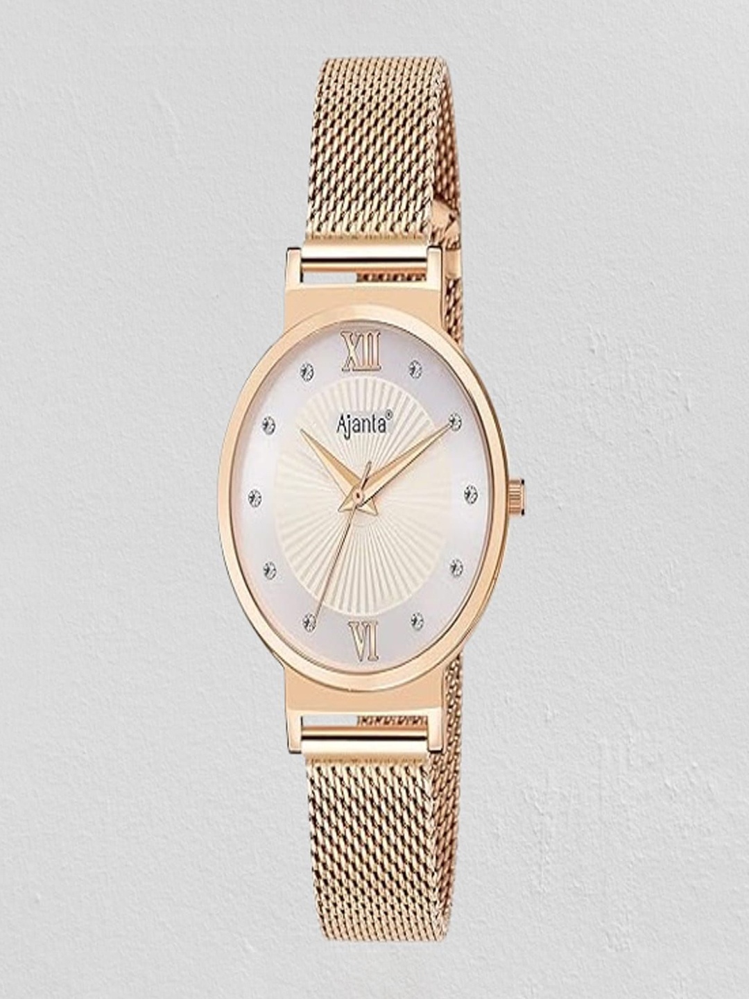 

Ajanta Quartz Women Brass Dial & Stainless Steel Straps Analogue Watch AWC117ESL SK, Gold