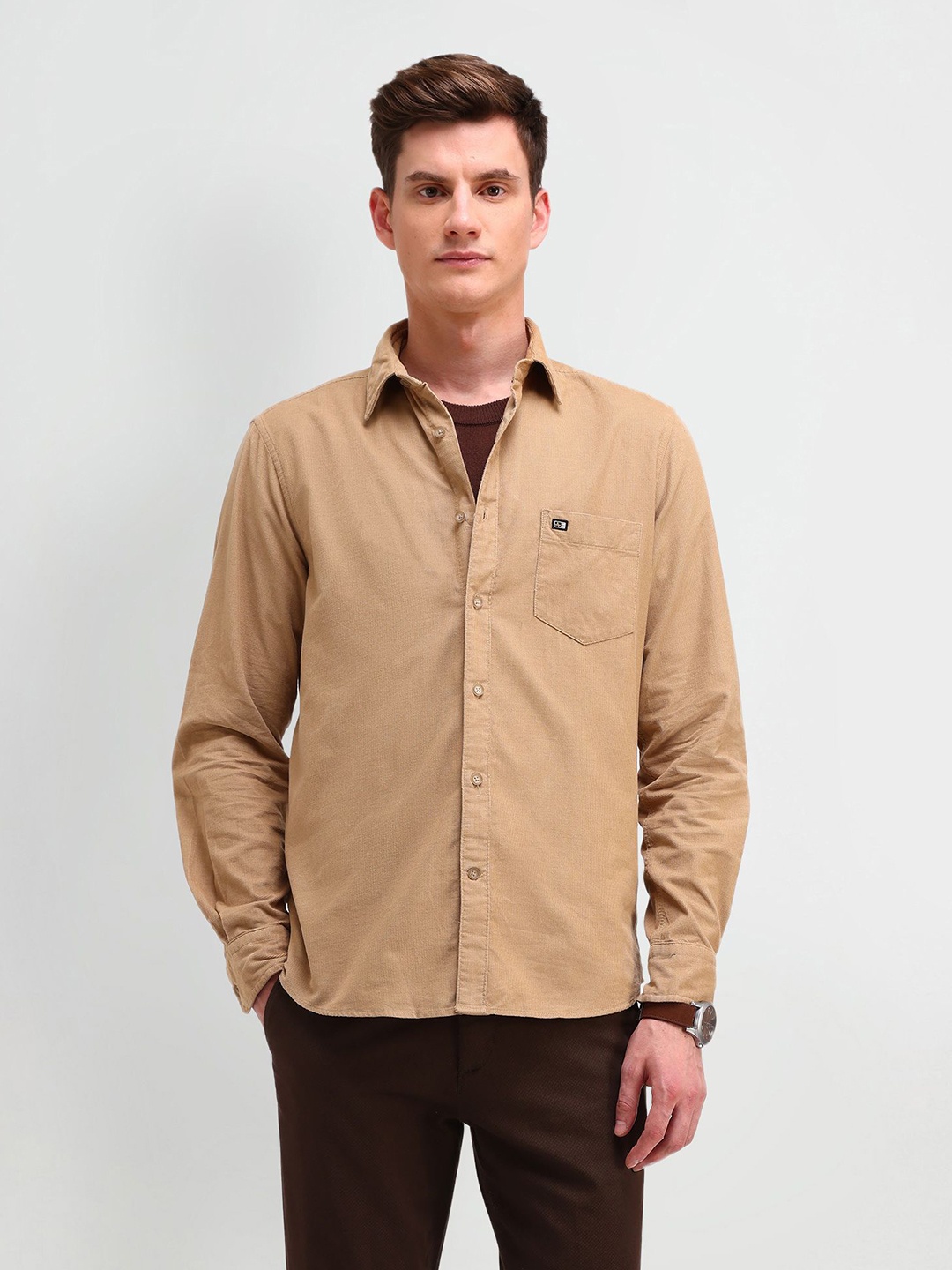 

Arrow Sport Men Classic Opaque Casual Shirt, Beige