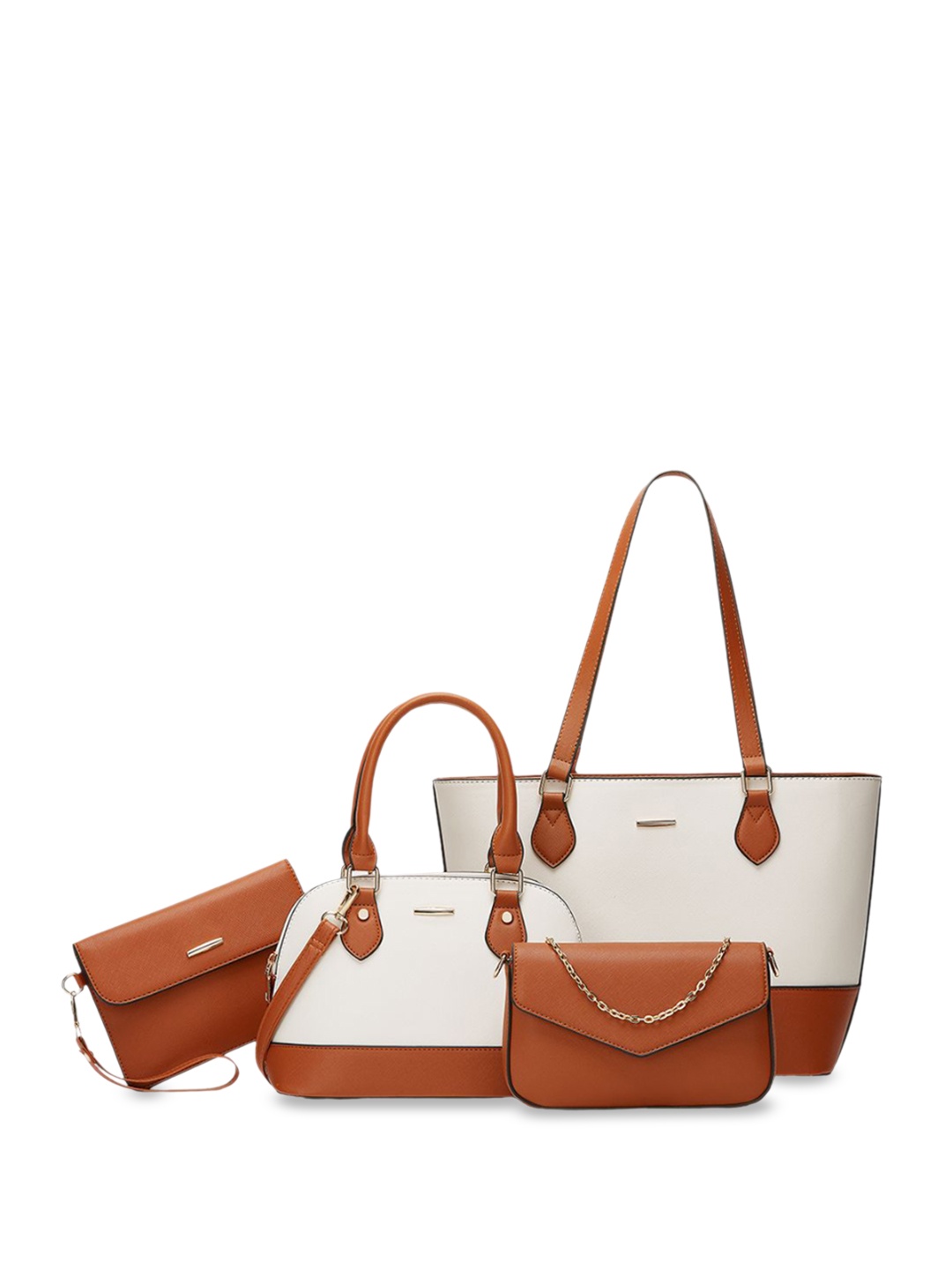 

RAVE Women Colourblocked Structured Handheld Bags, Brown