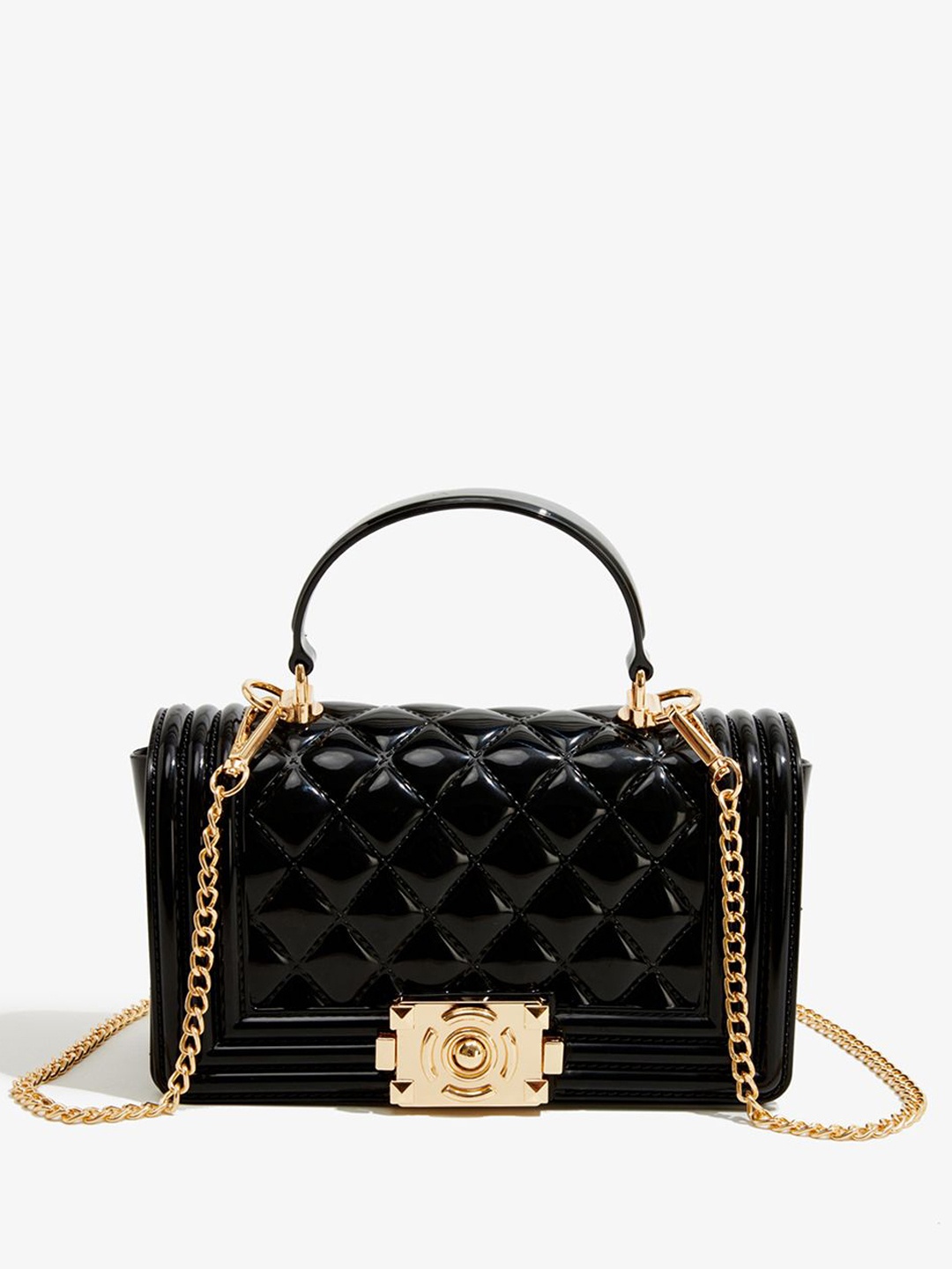 

RAVE Women Textured Swagger Satchel Bag, Black