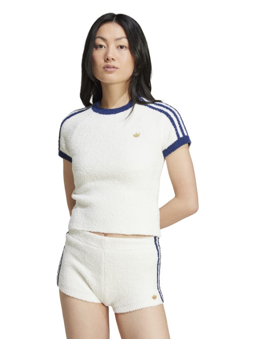 

ADIDAS Originals Women Self Design Round Neck Slim Fit T-shirt, White
