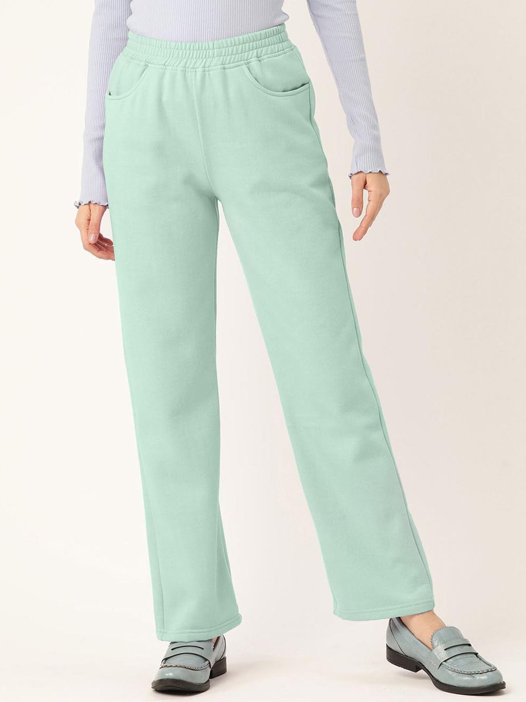 

BRINNS Women Mid Rise Relaxed Straight Fit Easy Wash Trousers, Green