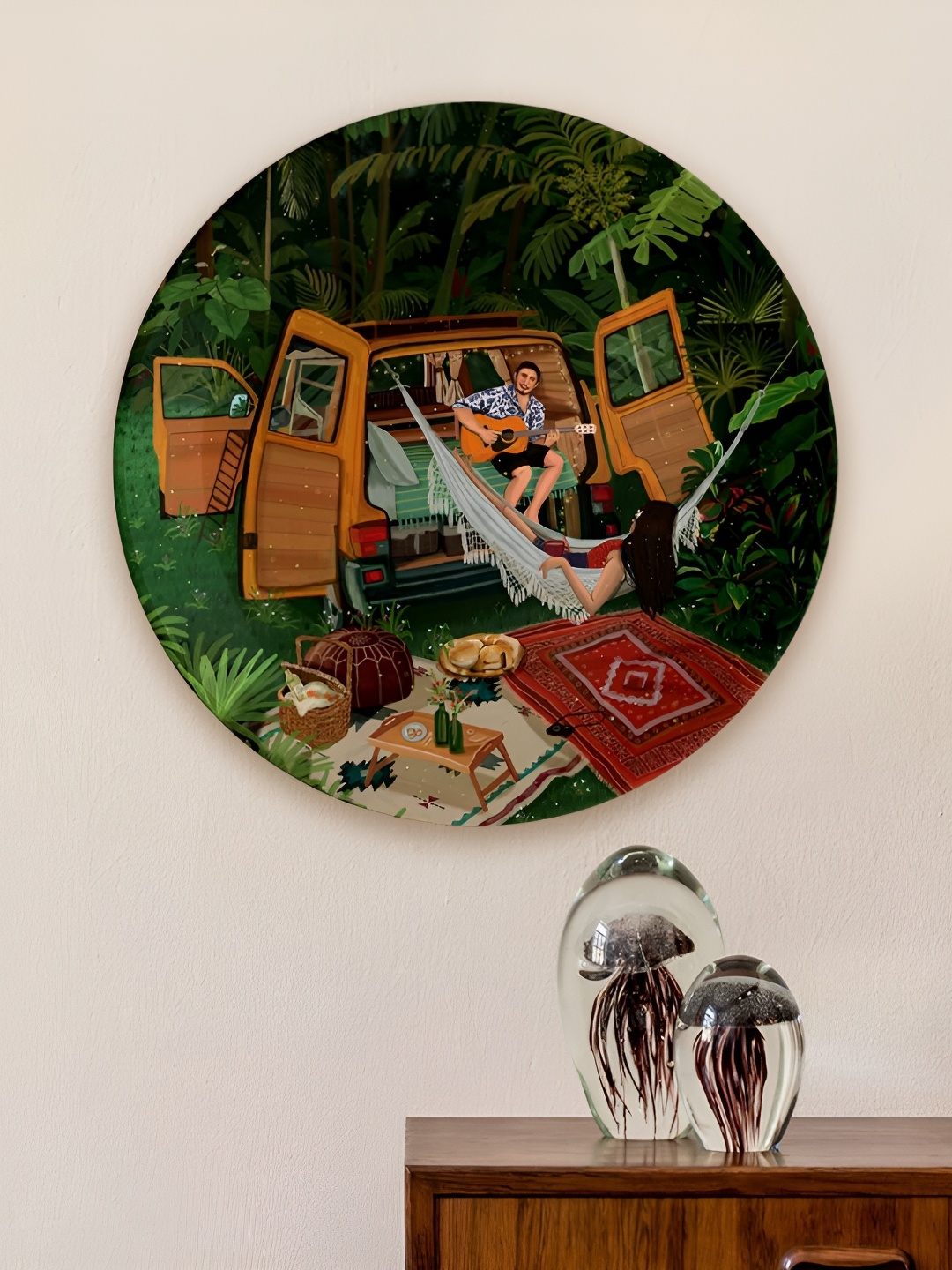 

The Plated Project Green & Orange Coloured Printed Ceramic Wall Plate