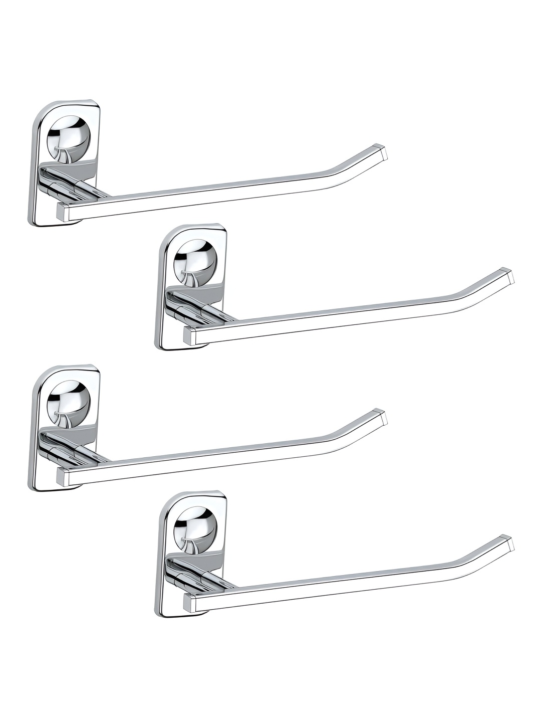 

Plantex Silver-Toned 4 Pieces Stainless Steel Towel Holder