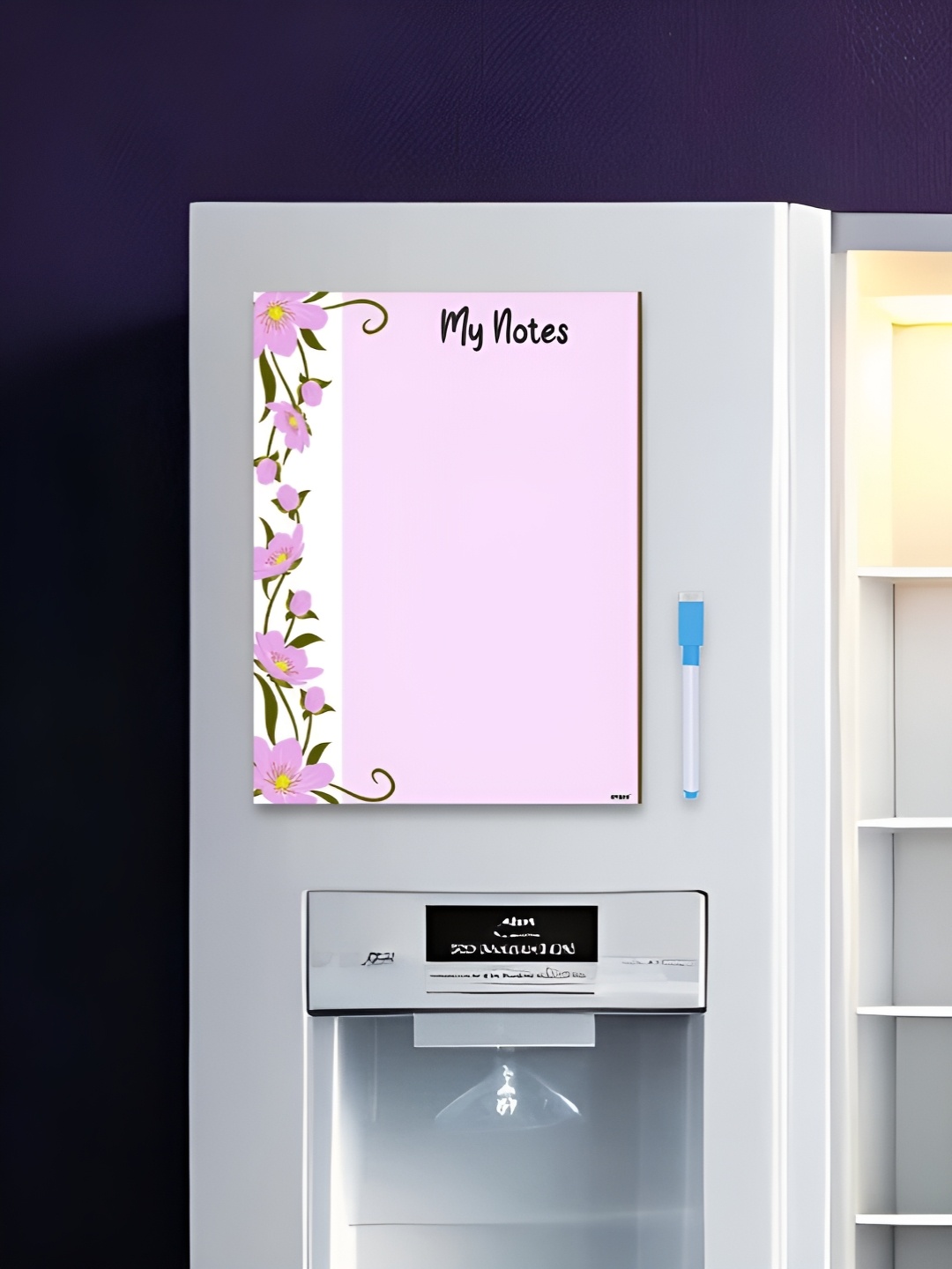 

CVANU Purple & White Printed Fridge Magnetic Sticker