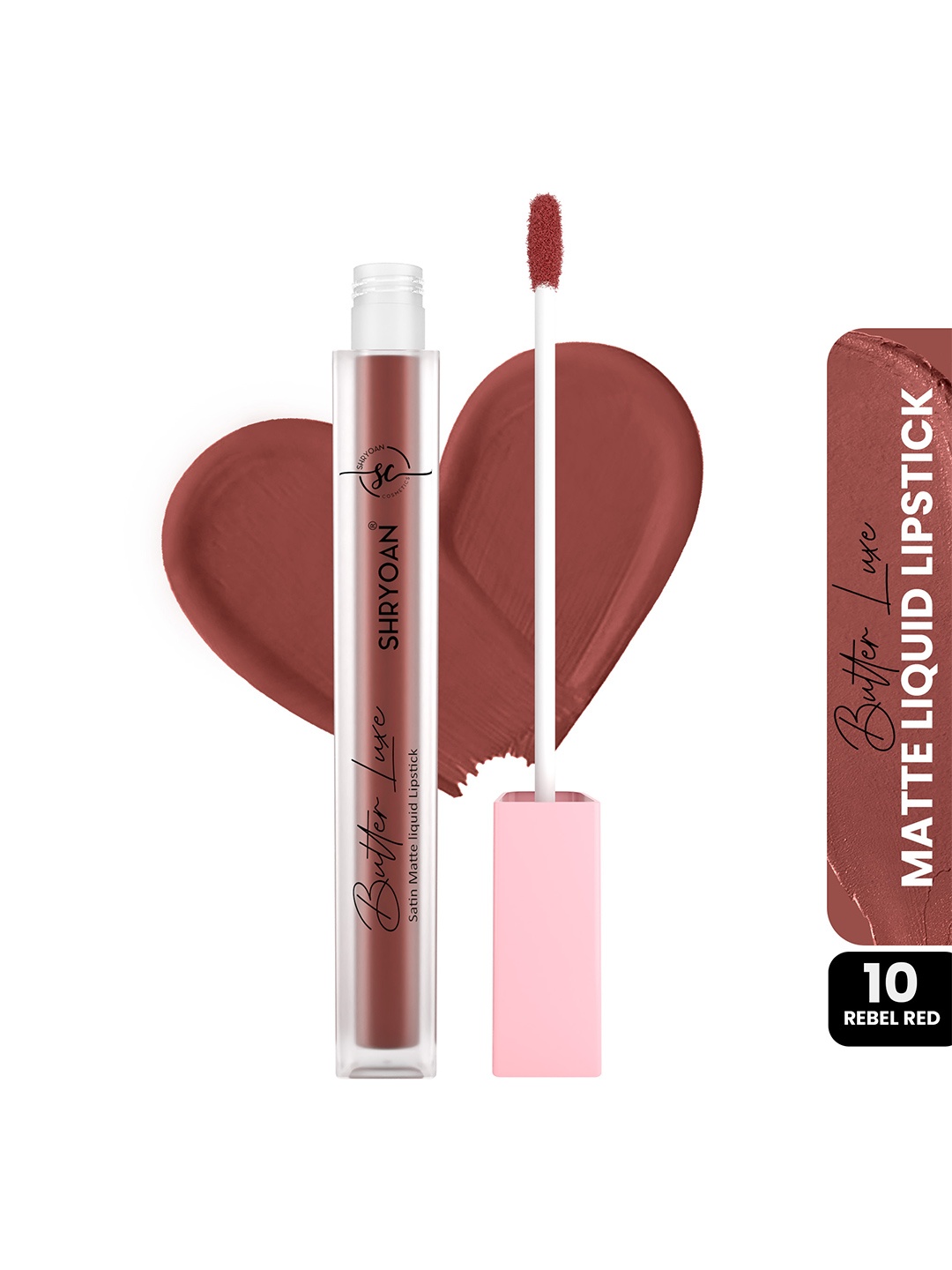 

SHRYOAN Butter Luxe Satin Matte Liquid Lipstick-6ml-Rebel Red, Brown