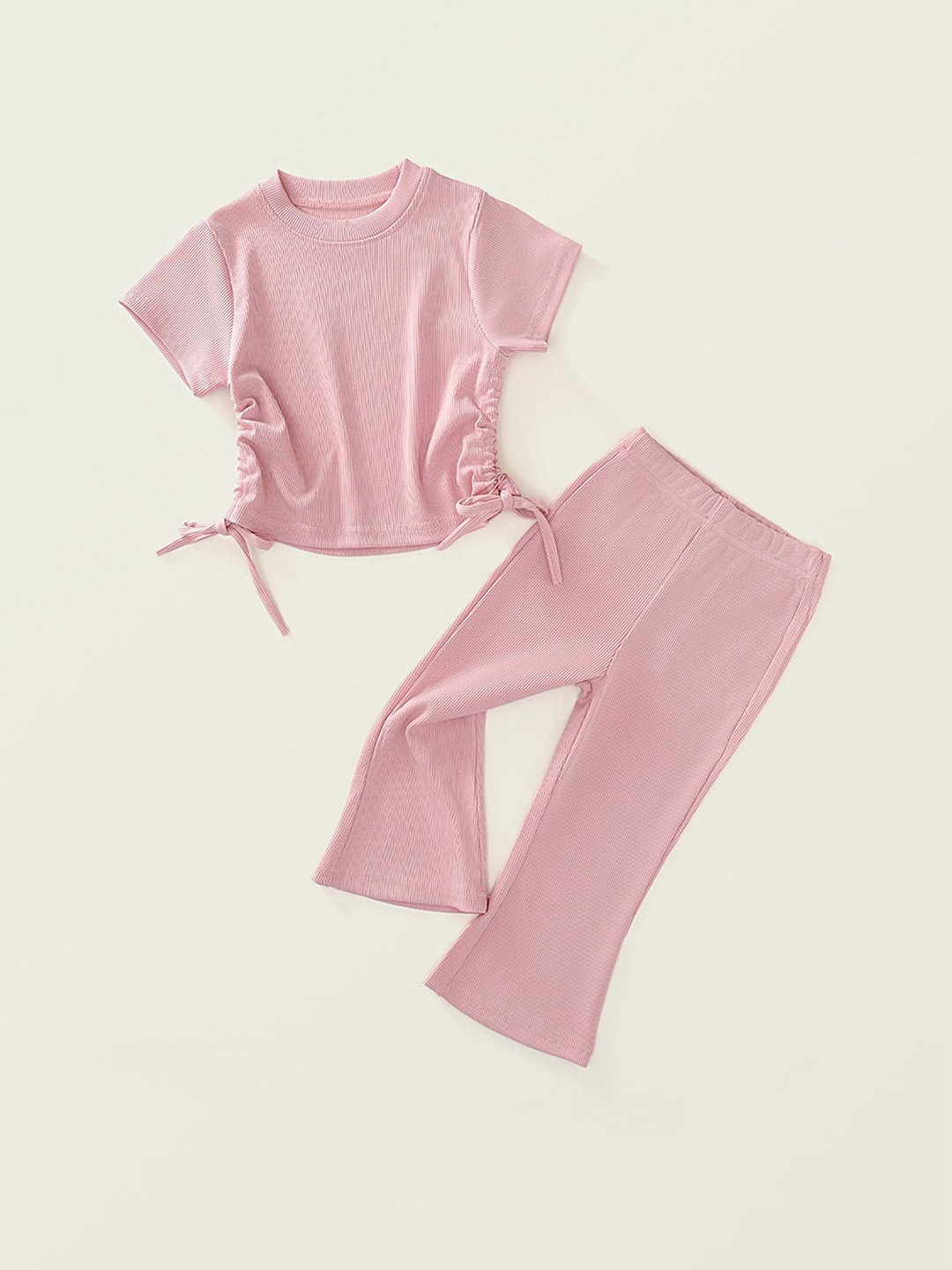 

LULU & SKY Girls T-shirt with Trousers, Pink