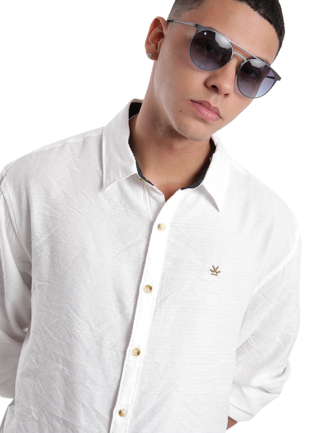 

WROGN Men Comfort Spread Collar Solid Relaxed Fit Casual Shirt, White