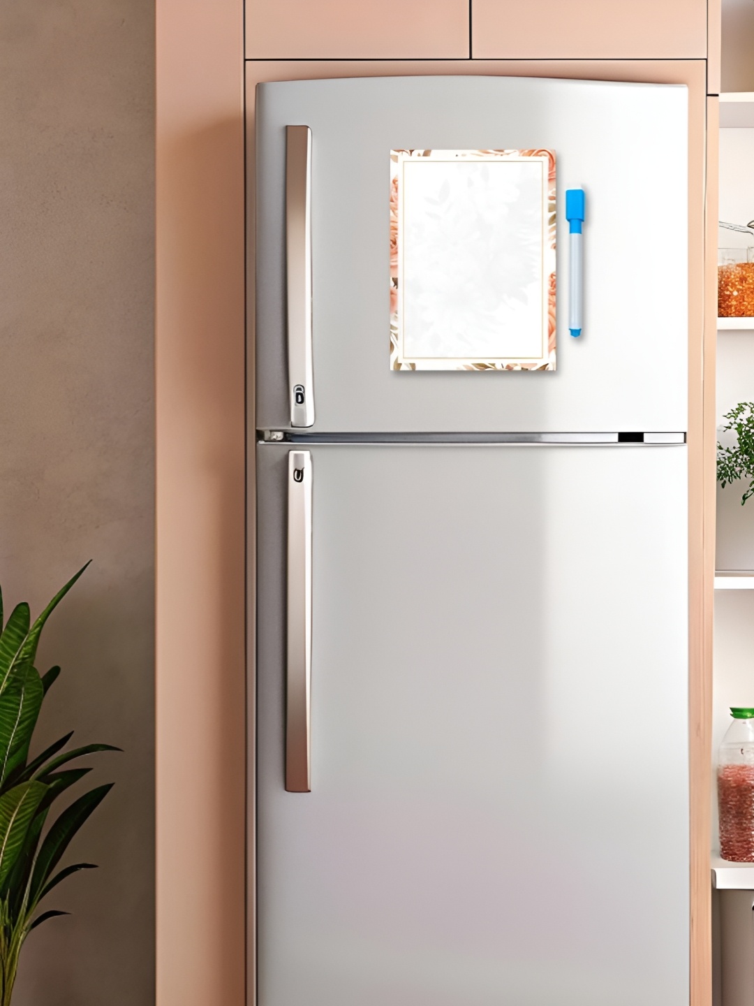 

CVANU White & Yellow Printed Paper Fridge Magnetic Sticker