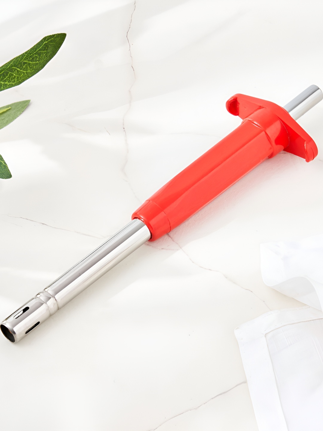 

Home Centre Corsica Aresco Red Stainless Steel Gas Lighter, Silver