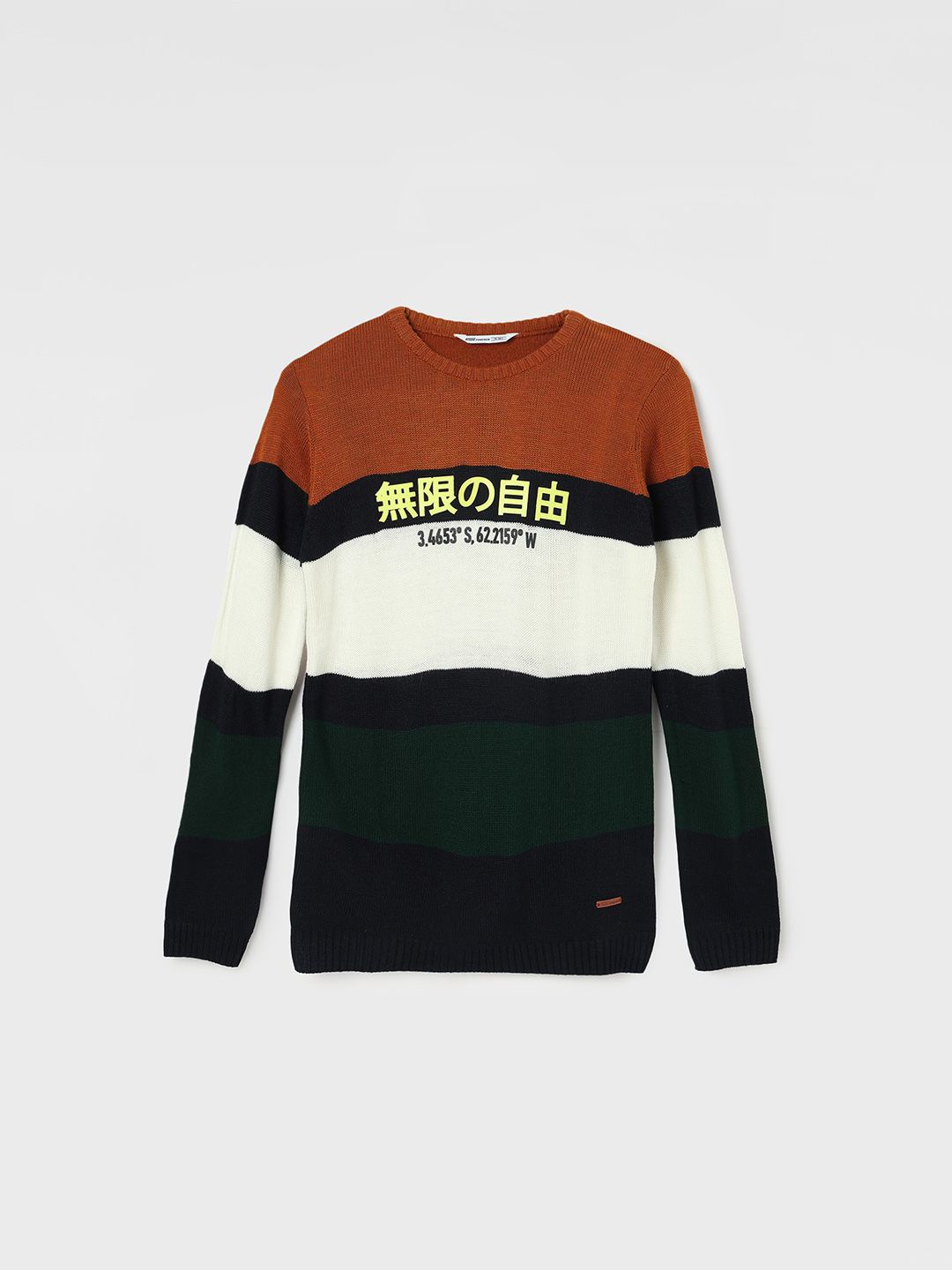 

Fame Forever by Lifestyle Boys Colourblocked Round Neck Sweaters, White