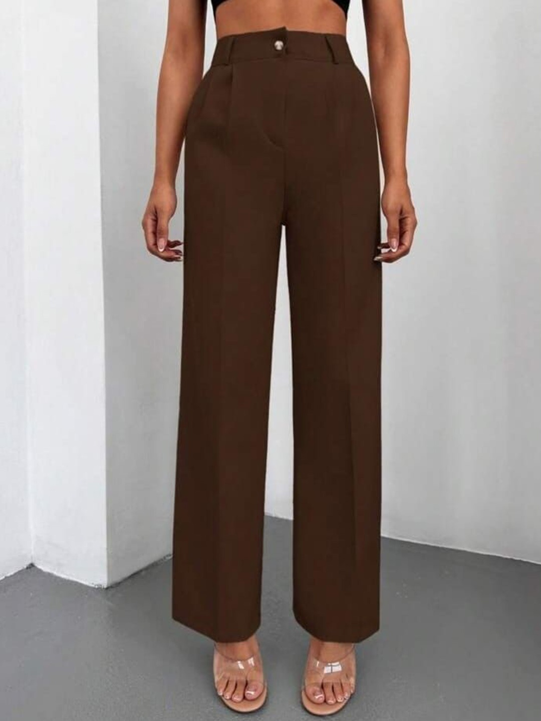 

BROADSTAR Women Pleated Korean Pants, Tan