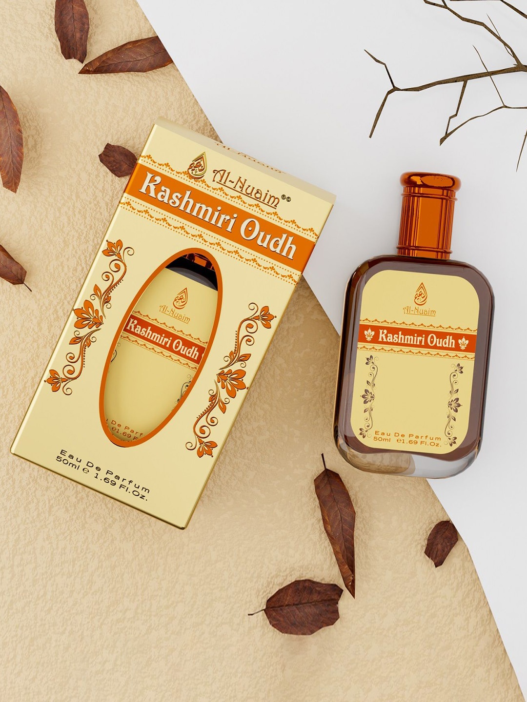 

Al-Nuaim Men Set Of 2 Kashmiri Oudh Long Lasting Eau De Parfum - 50ml Each, Beige