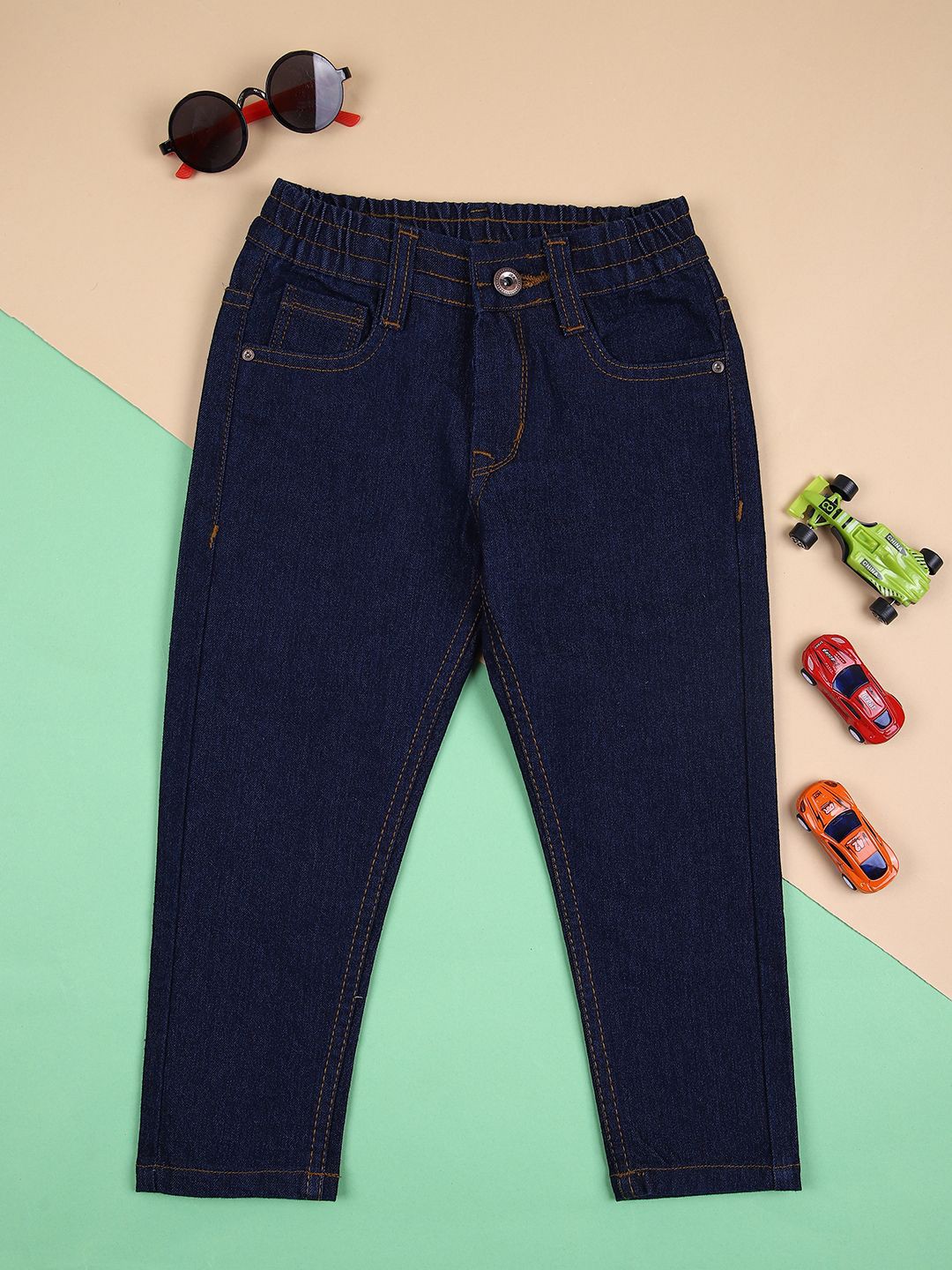 

V-Mart Boys Low Distress Stretchable Regular Fit Jeans, Blue